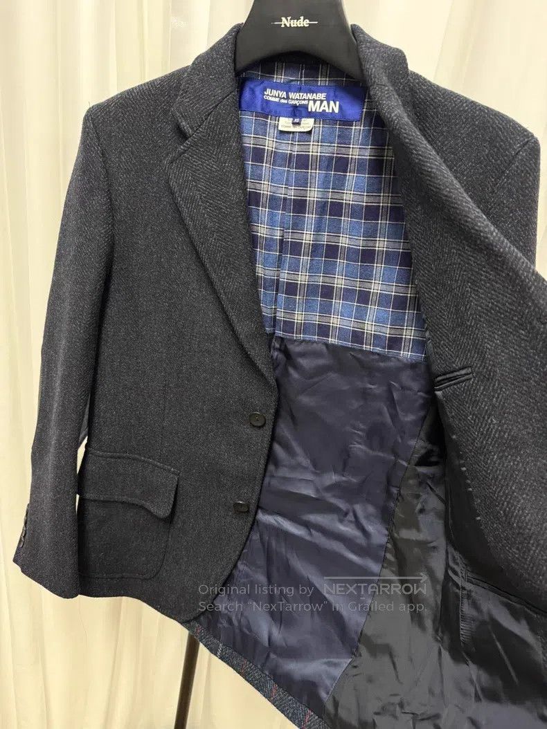 Junya Watanabe JUNYA WATANABE Wool Tweed Patchwork Denim Jacket Size US XS / EU 42 / 0 - 8 Thumbnail