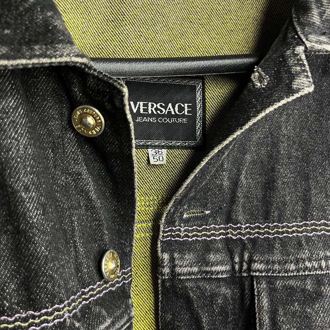 Japanese Brand × Versace Jeans Couture Vintage Versace Black Denim Jacket Size US M / EU 48-50 / 2 - 5 Thumbnail
