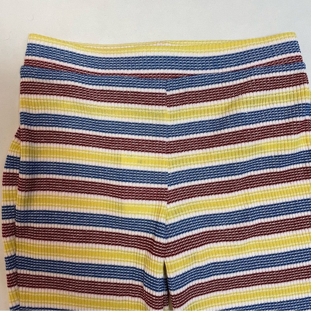 Zara NWT New Zara Blue Red Yellow Striped Knit Pants Size S Size 28" / US 6 / IT 42 - 9 Thumbnail