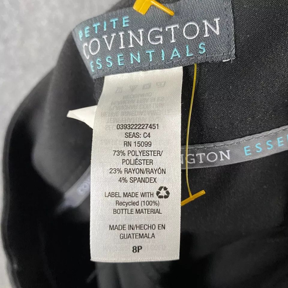 Covington Covington Petite Pants Women's 8P Straight Leg Hook & Eye Size 30" / US 8 / IT 44 - 6 Thumbnail