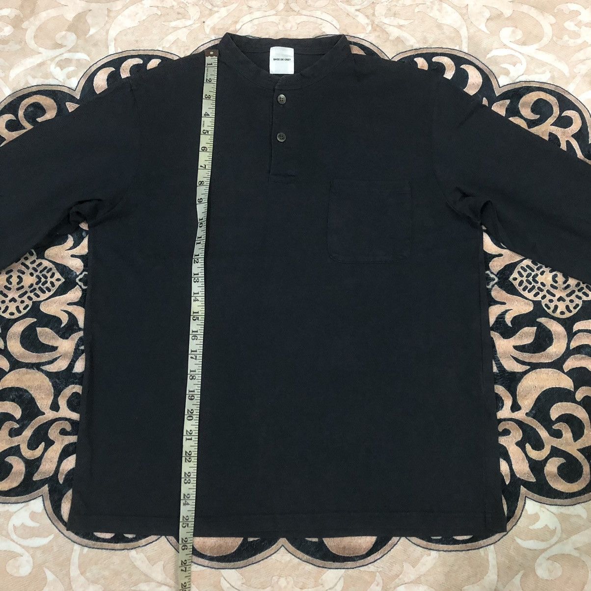Japanese Brand × Sage De Cret Rare Distressed Sage De Cret Japan 3/4 Henley Tees Size US S / EU 44-46 / 1 - 13 Thumbnail