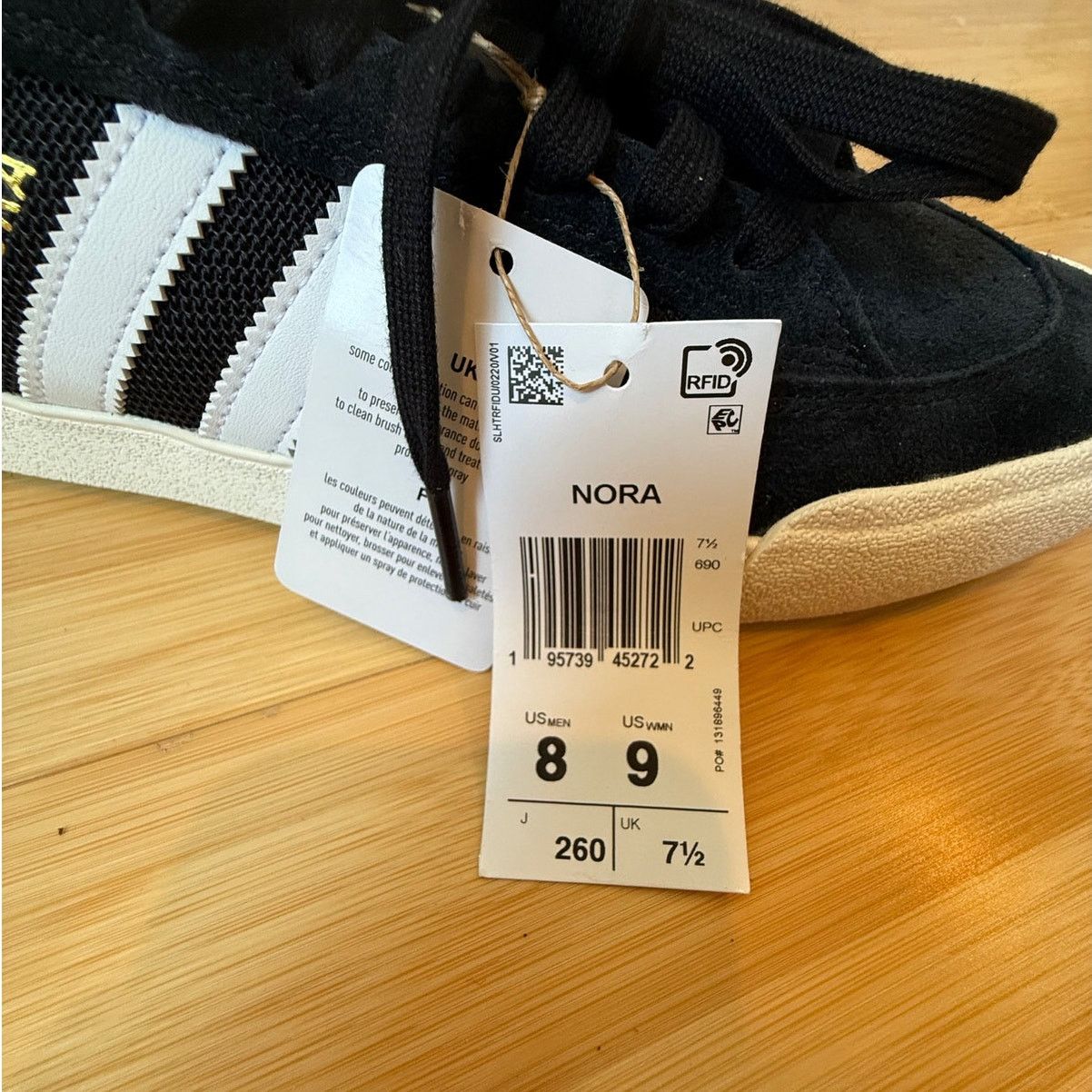 Adidas Adidas Nora Sneakers Lace Up Black White Men's 8 New in Box Size US 8 / EU 41 - 10 Thumbnail