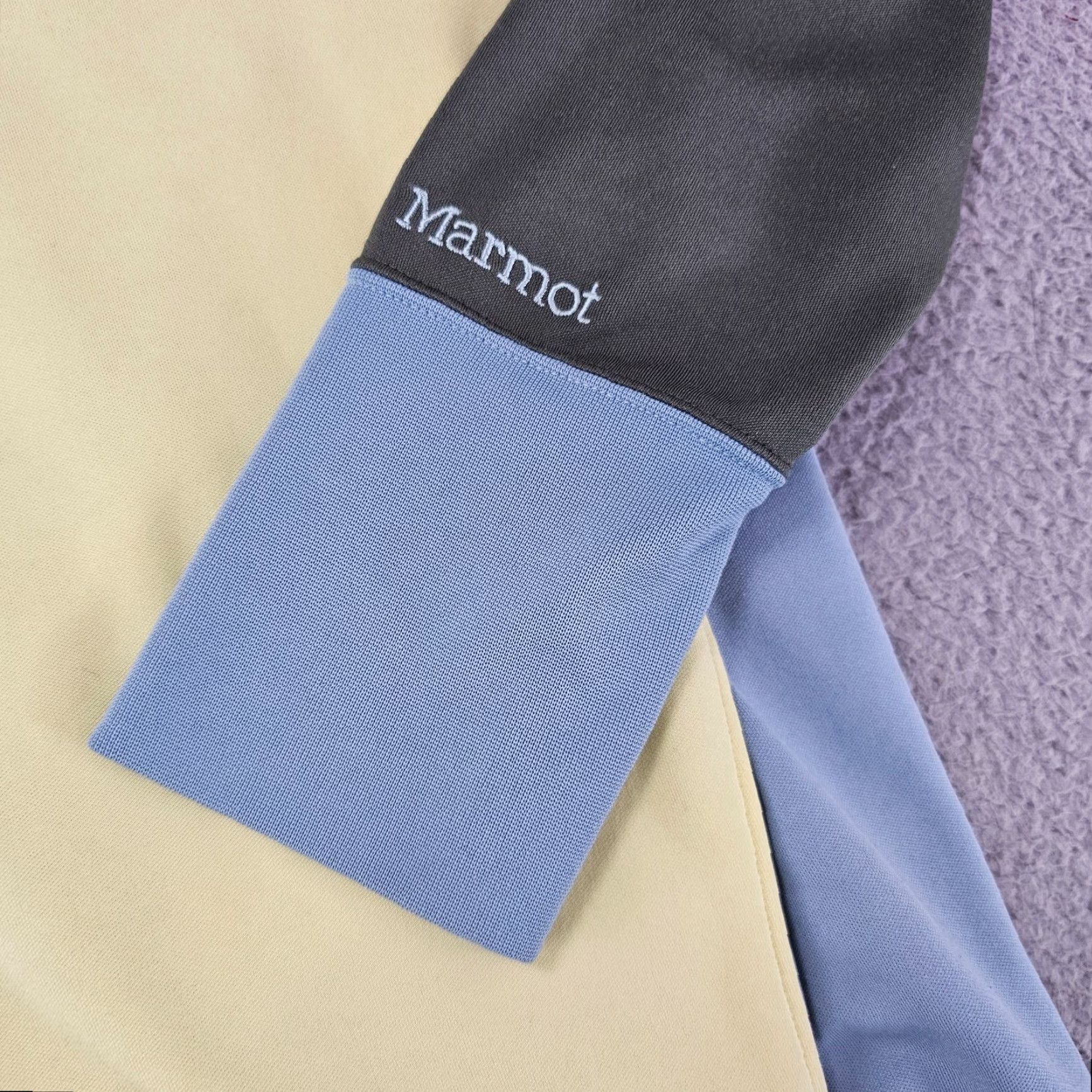 Marmot Marmot Sweatshirt Womens L Yellow Blue Colorblock Funnel Neck Pullover Size L / US 10 / IT 46 - 3 Thumbnail