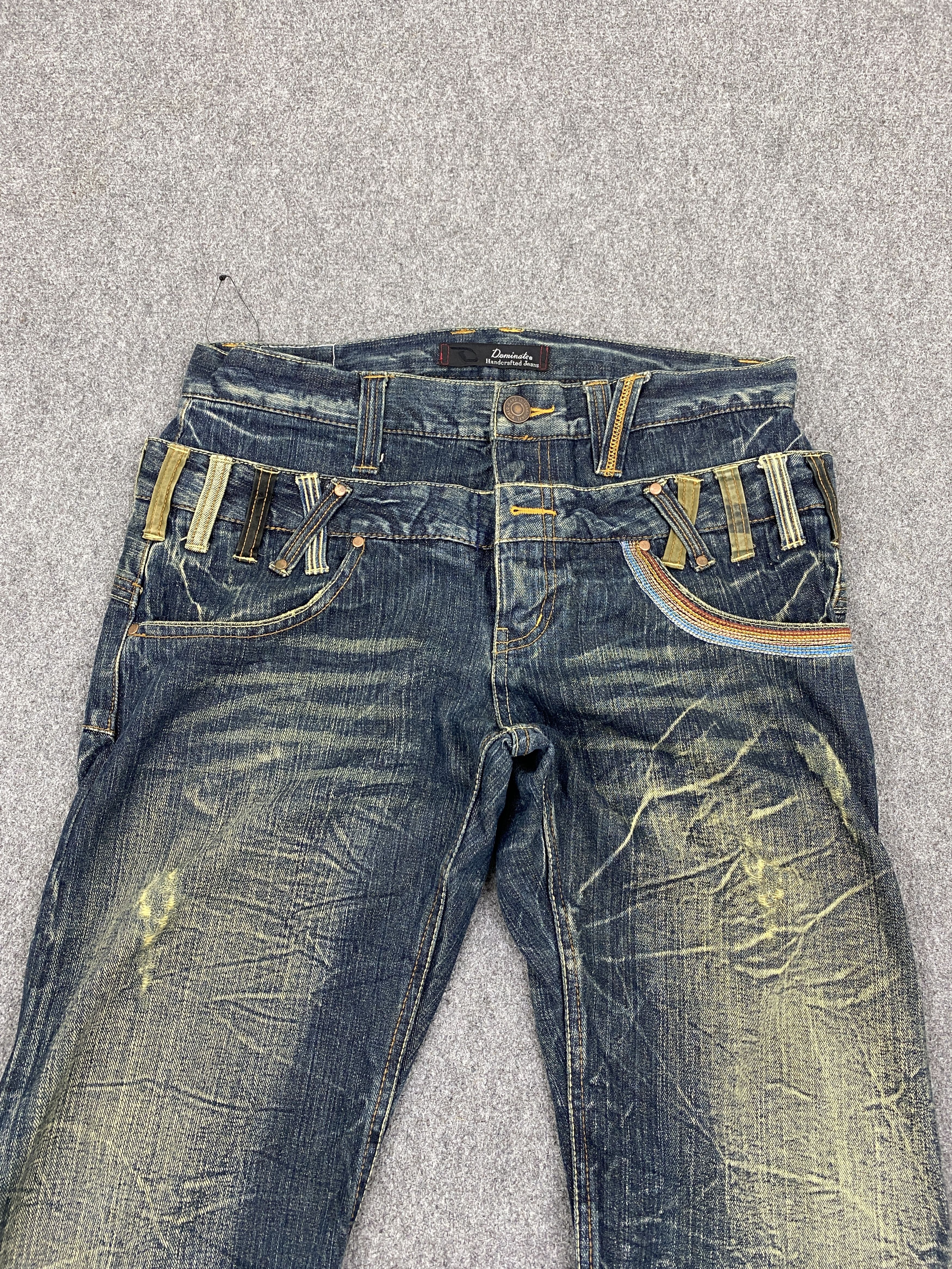 If Six Was Nine Vintage Dominates Handcrafted Double Waist Jeans DP2726 Size US 33 - 3 Thumbnail