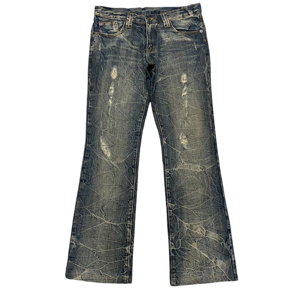 semanticdesign Semantic Design Distressed Denim Flare Jeans Size US 31 - 3 Thumbnail