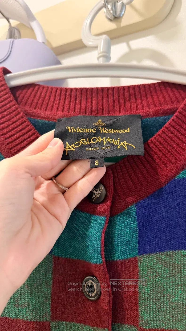 Vivienne Westwood Vivienne Westwood Checkerboard knitted cardigan, blue-gree Size S / US 4 / IT 40 - 4 Thumbnail