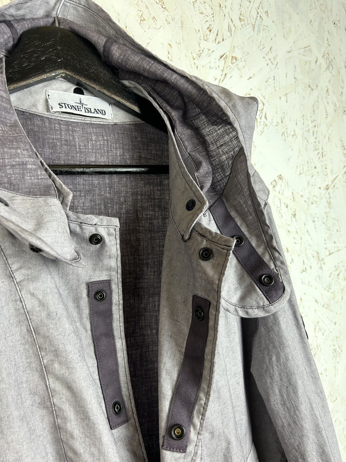 Stone Island Stone Island Lino Resinato-TC Hooded Jacket Grey Size L Size US L / EU 52-54 / 3 - 8 Thumbnail