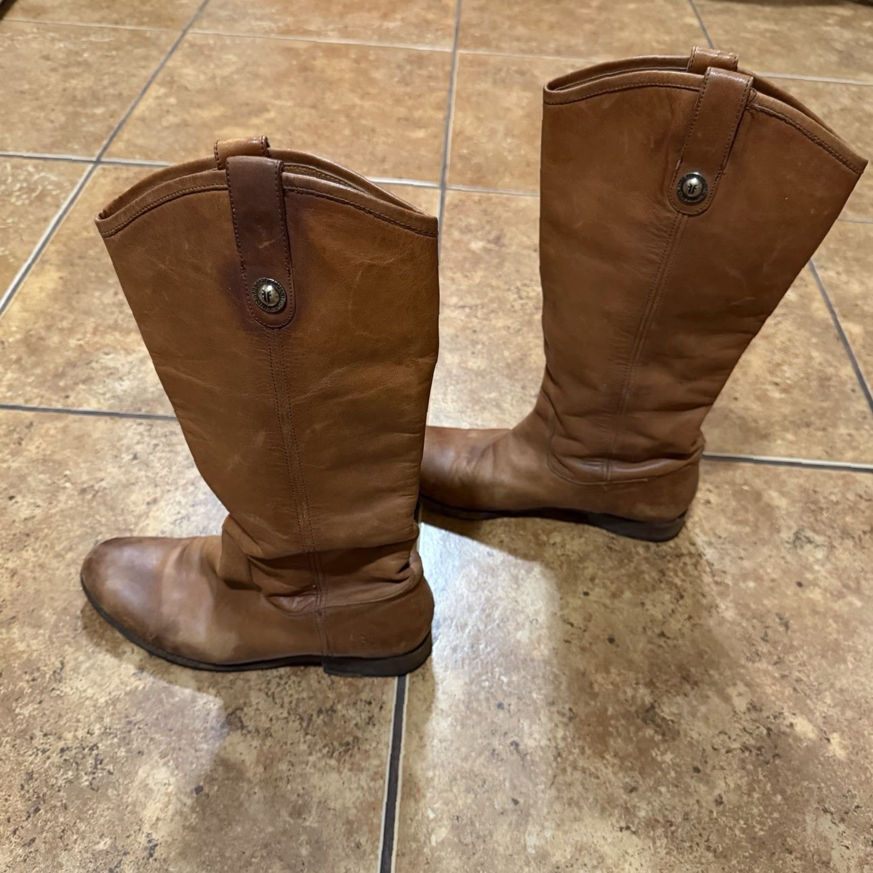 Frye Frye Melissa 3478813 Button Riding Tall Cognac Brown Leather Size 9B Boots Mens Womens Girls Boys? Size US 9 / IT 39 - 2 Thumbnail