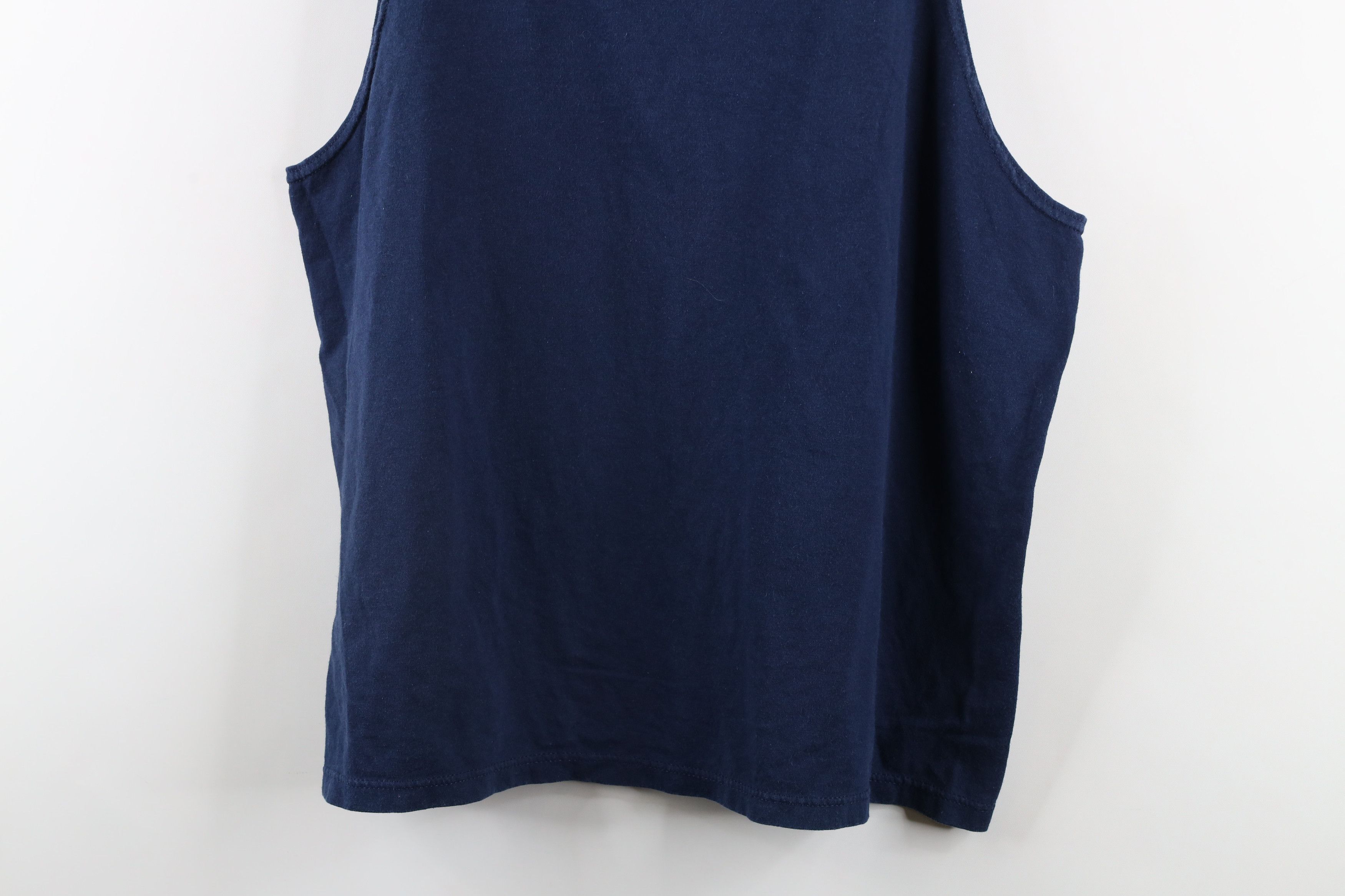 Vintage Vintage 90s Streetwear Blank Tank Top T-Shirt Navy Blue USA Size US L / EU 52-54 / 3 - 3 Thumbnail