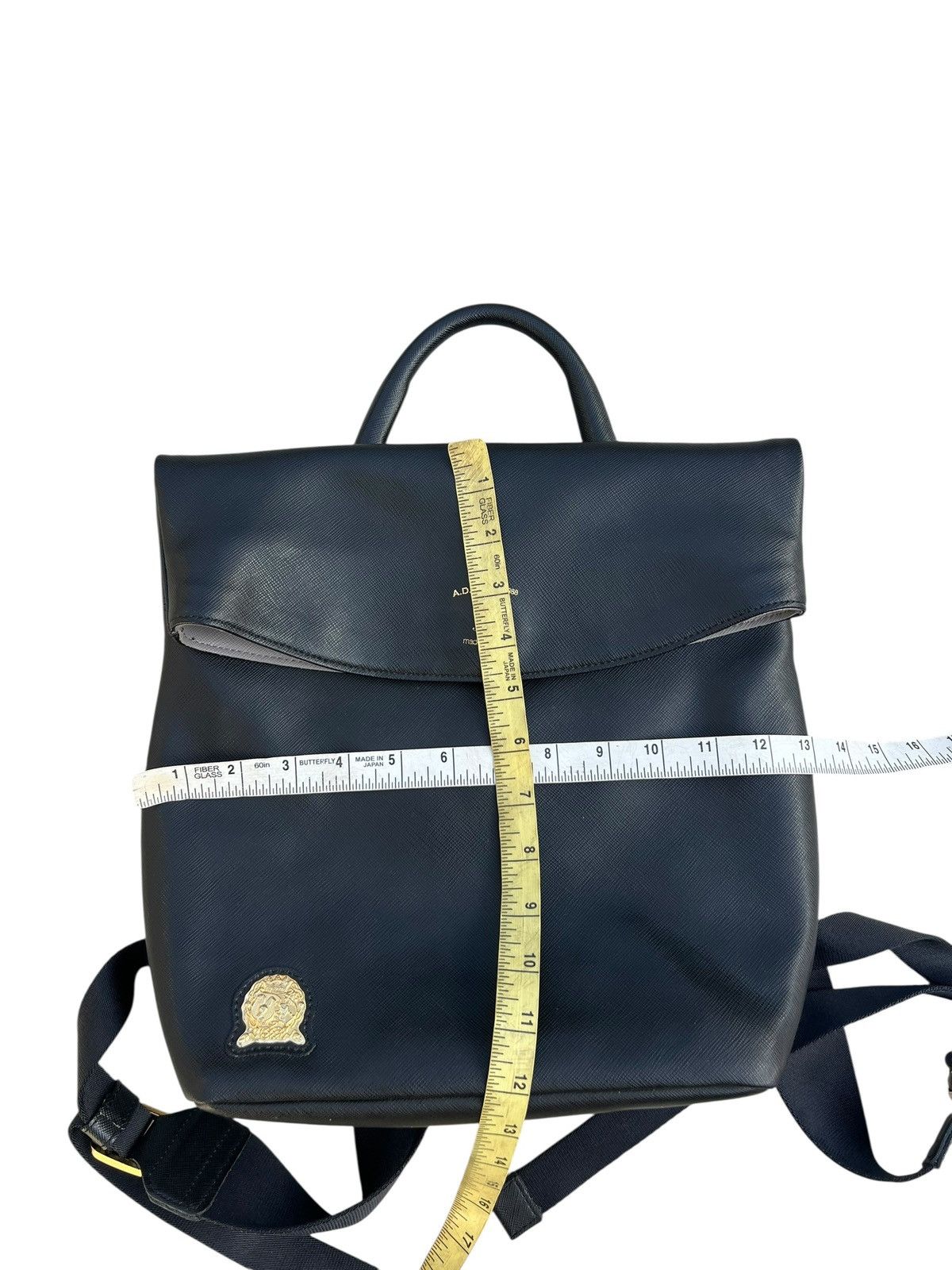 Leather ADMJ Japan Black Leather Backpack Bag Size ONE SIZE - 7 Thumbnail