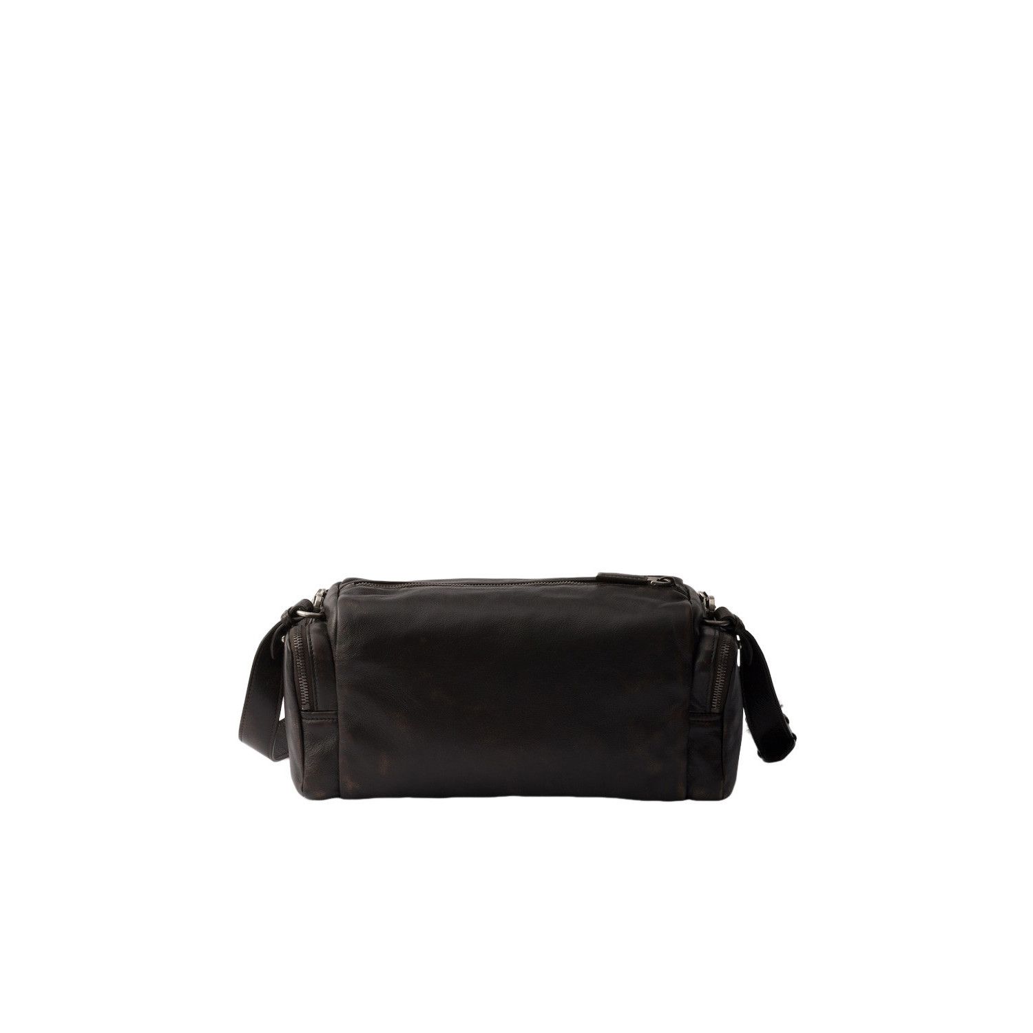 Prada PRADA $4500 Dark Brown Distressed Leather Shoulder Bag New & Size ONE SIZE - 3 Thumbnail