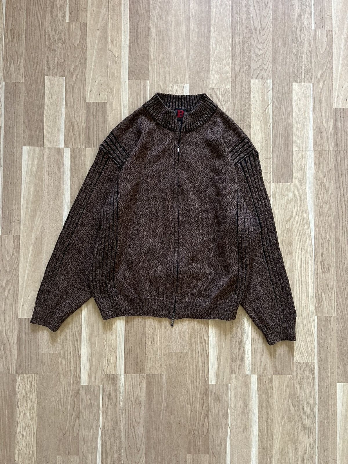 Vintage dolce Gabbana style zip sweater punk brown 90s