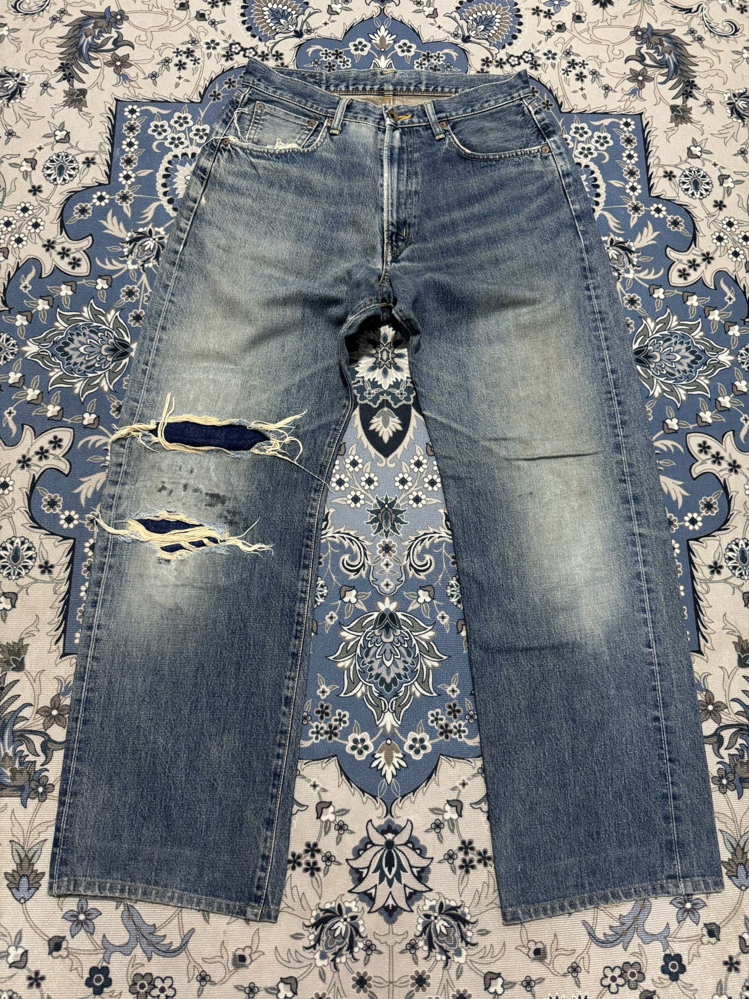 Edwin × Japanese Brand Vintage Edwin 505 Zipper Selvadge Redline Distressed Jeans Size US 31 - 1 Thumbnail