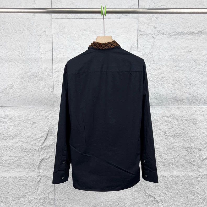 Givenchy Givenchy Sise39 Black checkered collar long-sleeve shirt, s Size US M / EU 48-50 / 2 - 2 Thumbnail