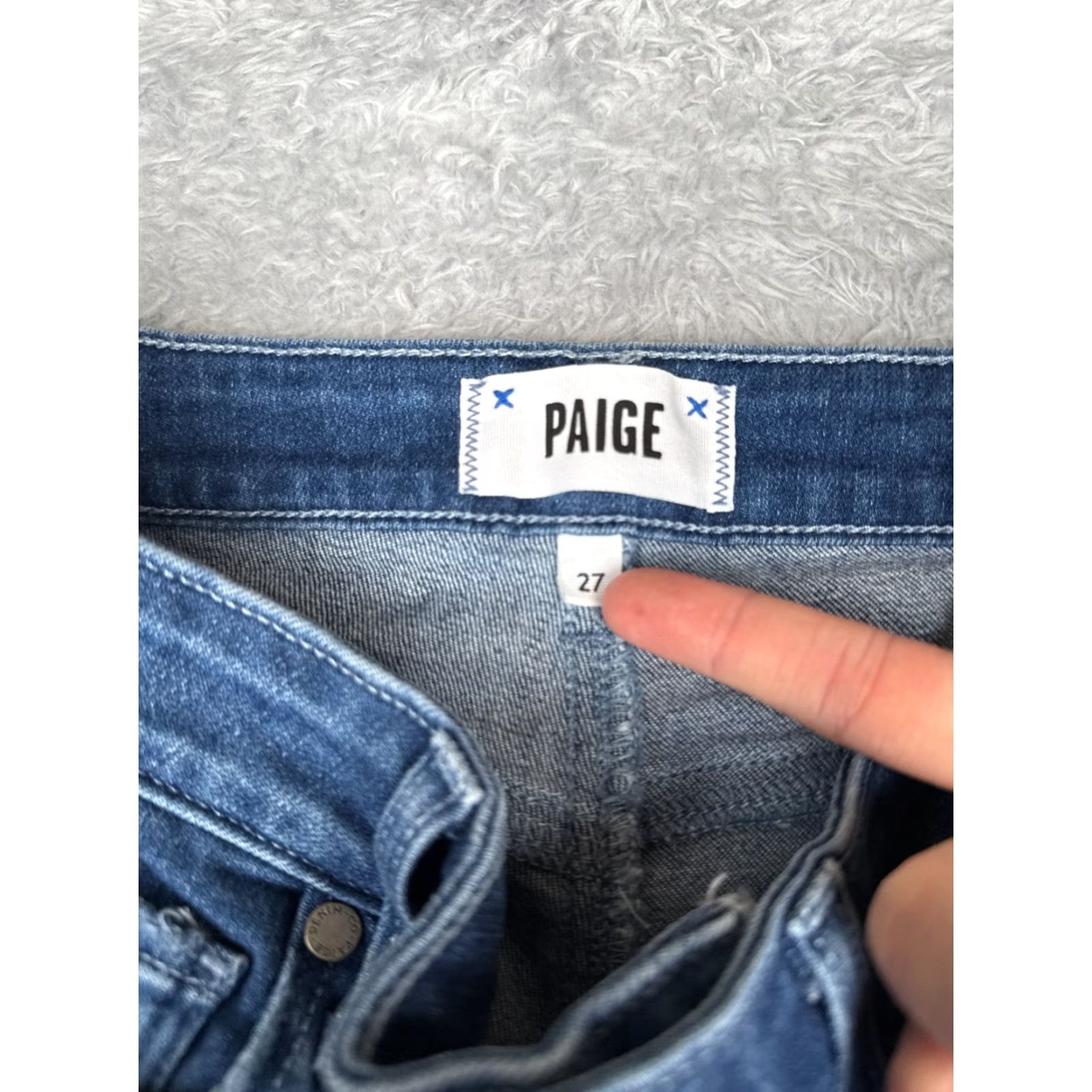 Paige PAIGE Jeans Womens 27 Blue Denim Straight Leg Hoxton Slim Distressed 27x27 Size 27" / US 4 / IT 40 - 6 Thumbnail