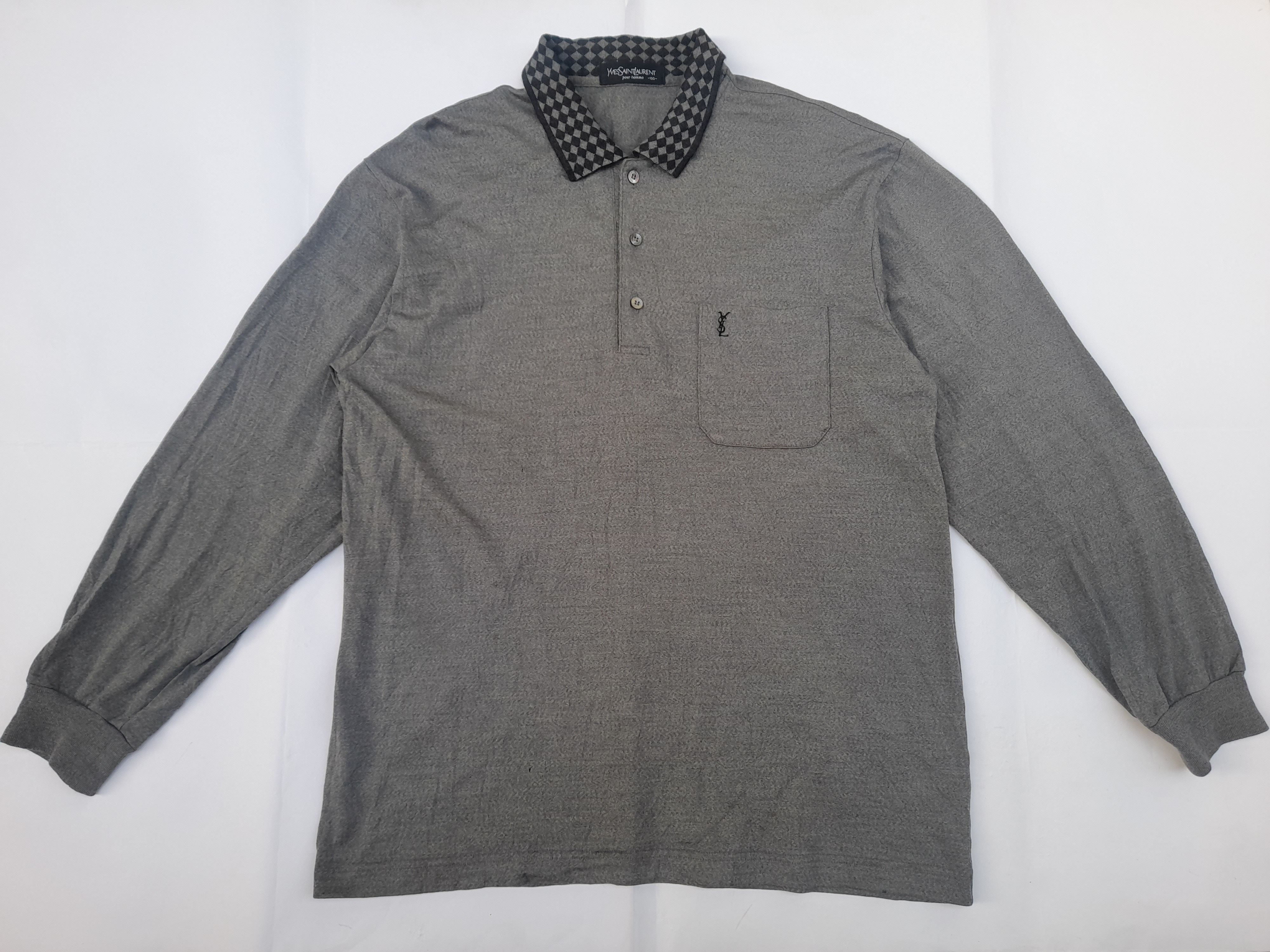 Yves Saint Laurent Yves saint laurent long sleeve polo shirt Size US XL / EU 56 / 4 - 1 Thumbnail