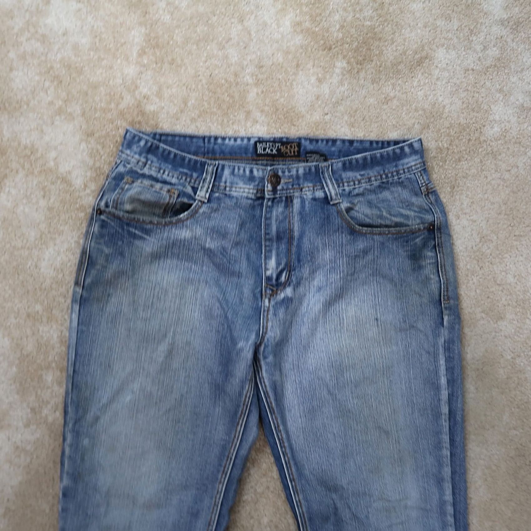 Denime Bailey's Point Bootscut Jeans Men’s 36x30 Denim Blue Distressed 5-Pocket Regular Cotton Bag Shape? Size US 36 / EU 52 - 2 Thumbnail