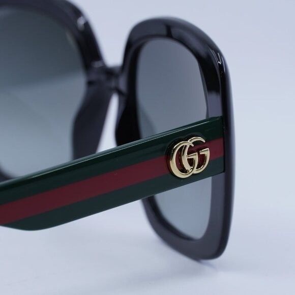 Gucci New Gucci GG0713S 006 Sunglasses - Black/Green Frame, Grey Size ONE SIZE - 8 Thumbnail