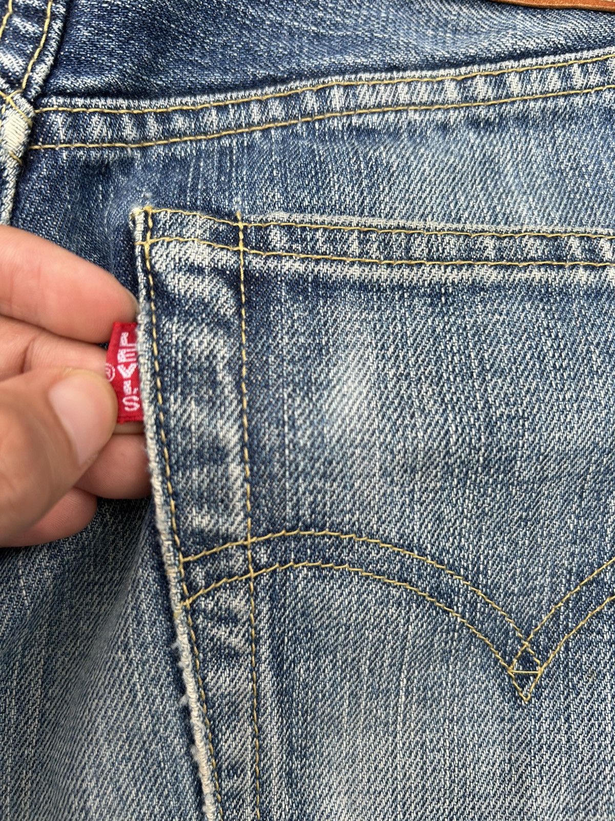 Kapital Vintage Levis Big E Selvedge Distressed Denim Jeans Size US 28 / EU 44 - 4 Thumbnail