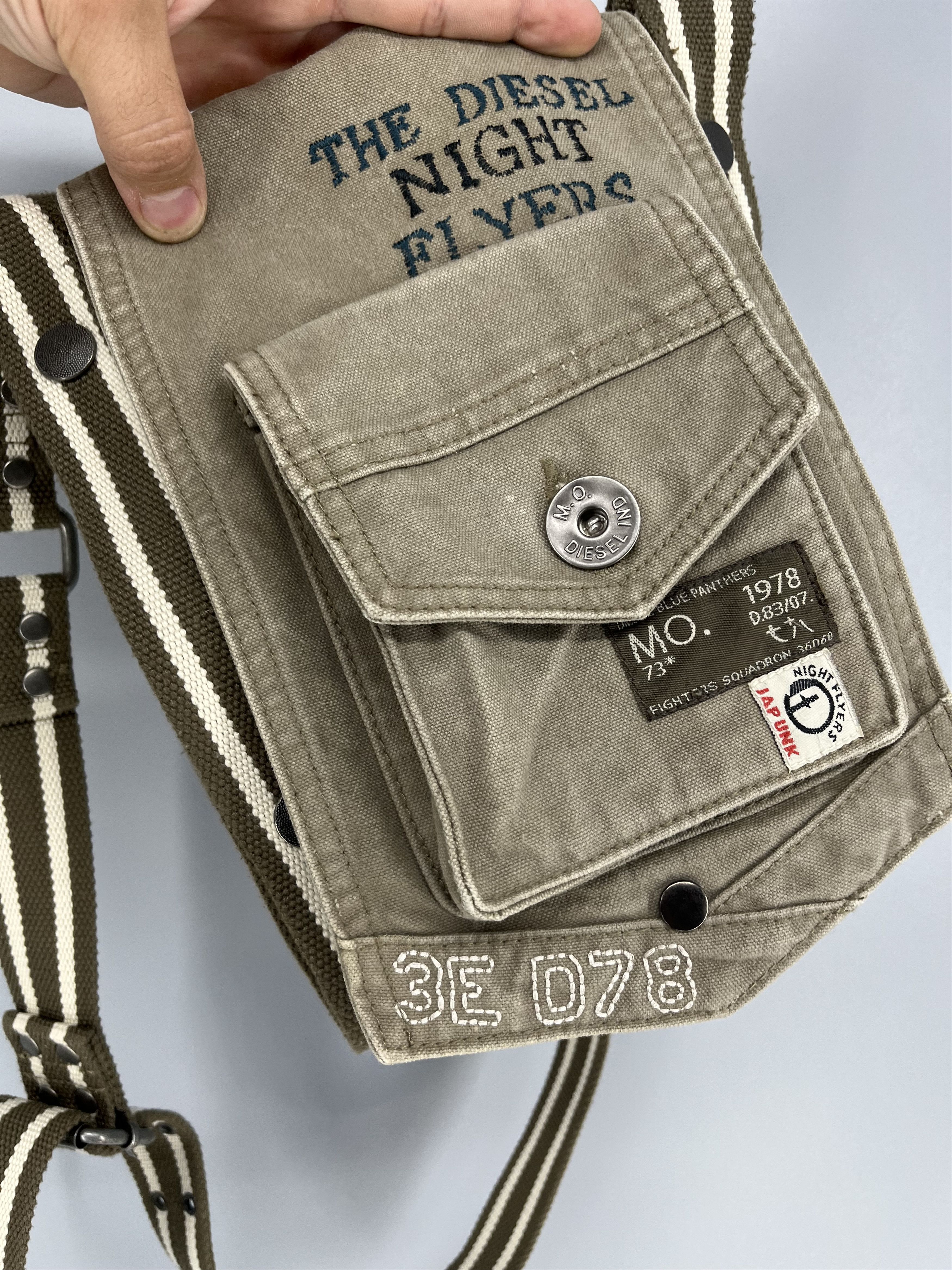 Diesel Diesel Discontinued Shoulder Bag Canvas Military Y2K Casual Size ONE SIZE - 4 Thumbnail