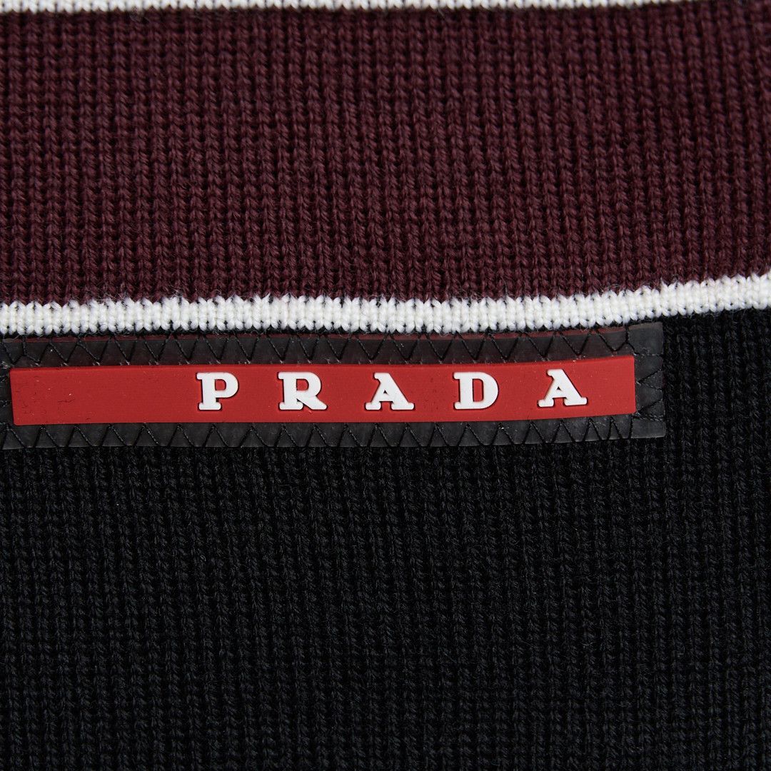 Prada Striped Wool Scarf Unisex Size ONE SIZE - 5 Thumbnail