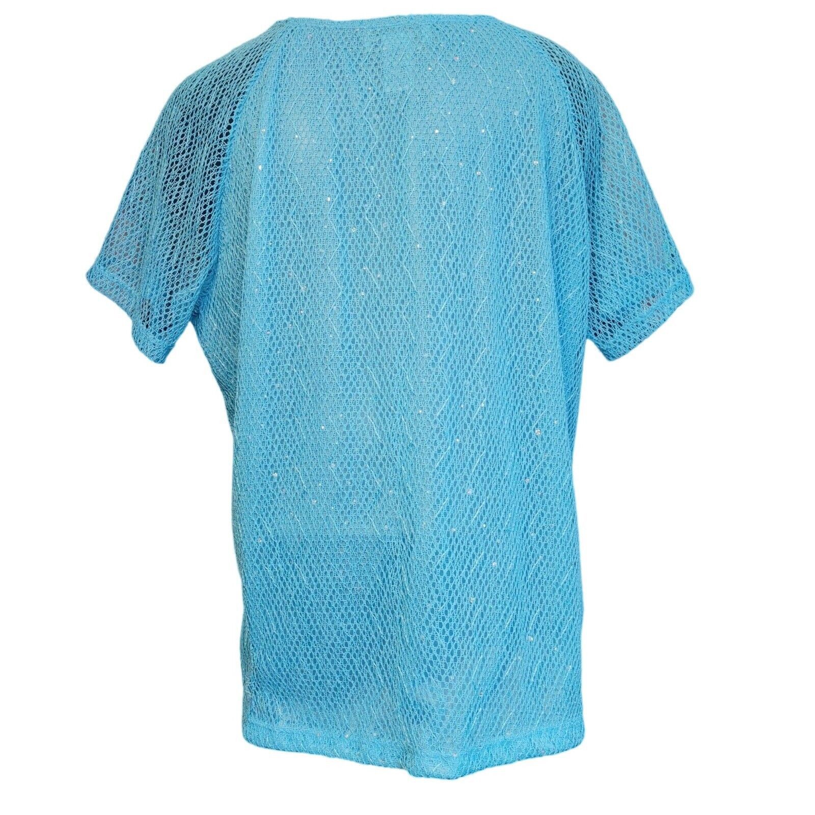 Other Cathy Daniels Women's Blue Mesh Short Sleeve T-Shirt XL Size XL / US 12-14 / IT 48-50 - 2 Thumbnail