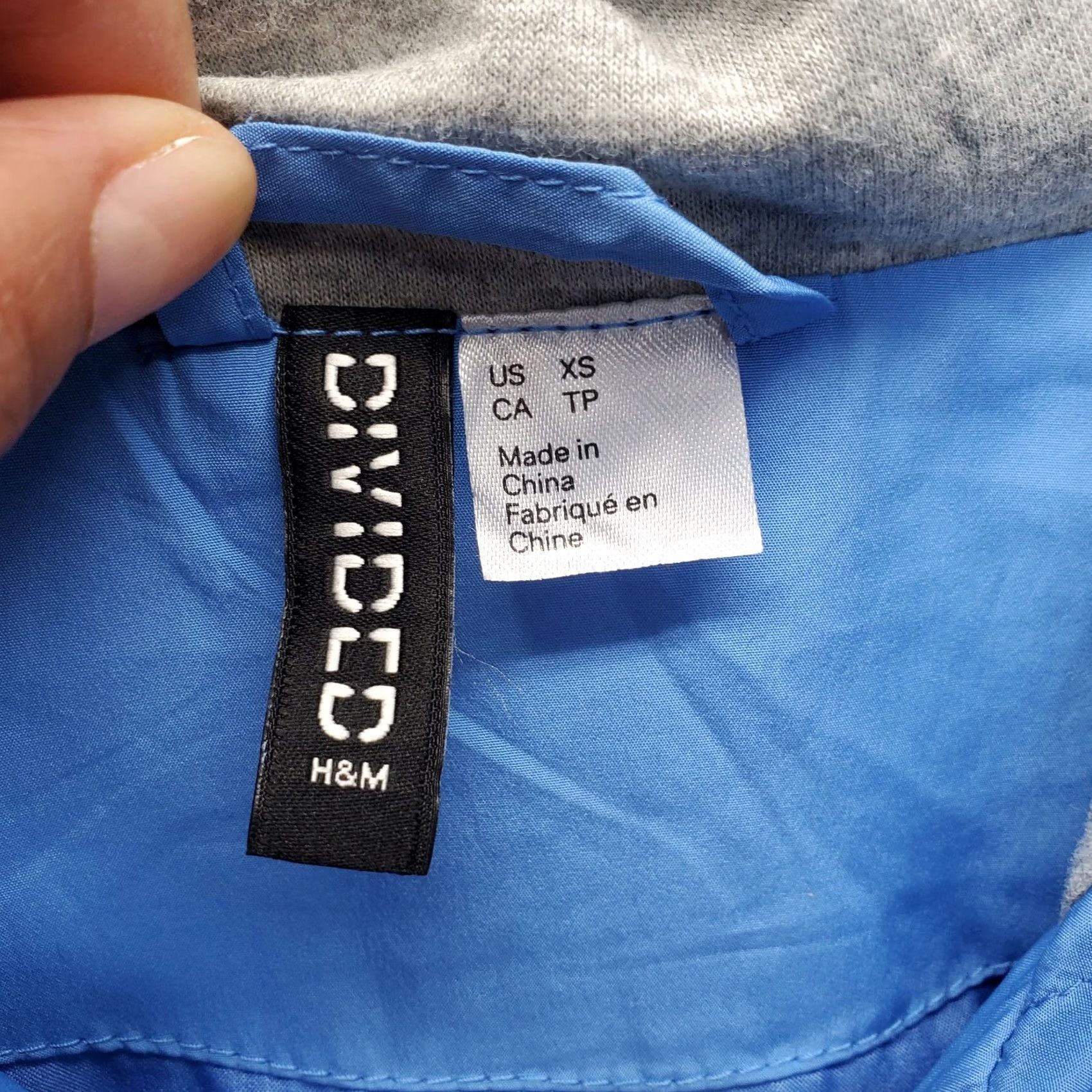 H&M H&M Divided Rain Jacket Women XS Blue Hooded Full Zip Size XS / US 0-2 / IT 36-38 - 5 Thumbnail
