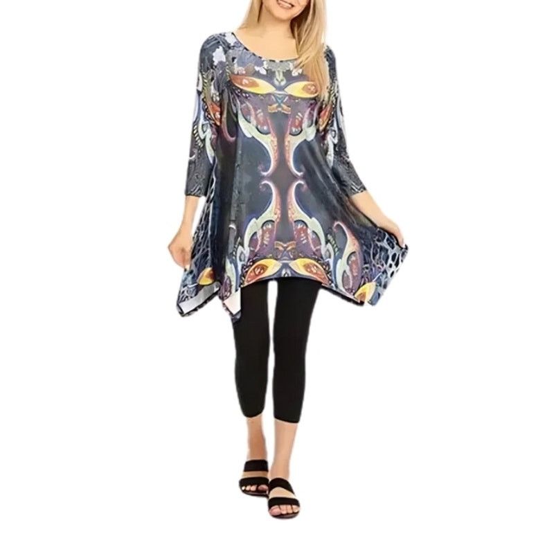 Other White Mark Paisley Tunic Top Asymmetrical Gray Women's 3XL Size 3XL / US 20-22 - 1 Thumbnail