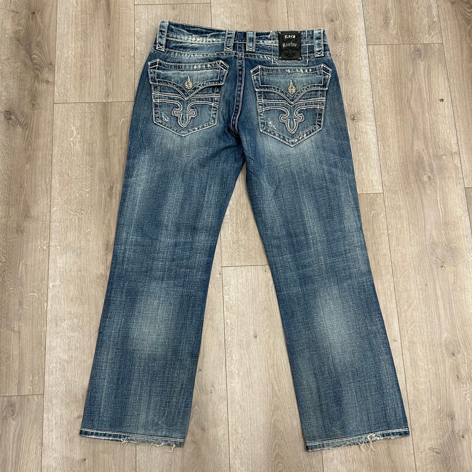 Rock Revival Rock Revival Freddie Straight Denim Jeans Distressed Size 34 Size US 34 / EU 50 - 1 Thumbnail