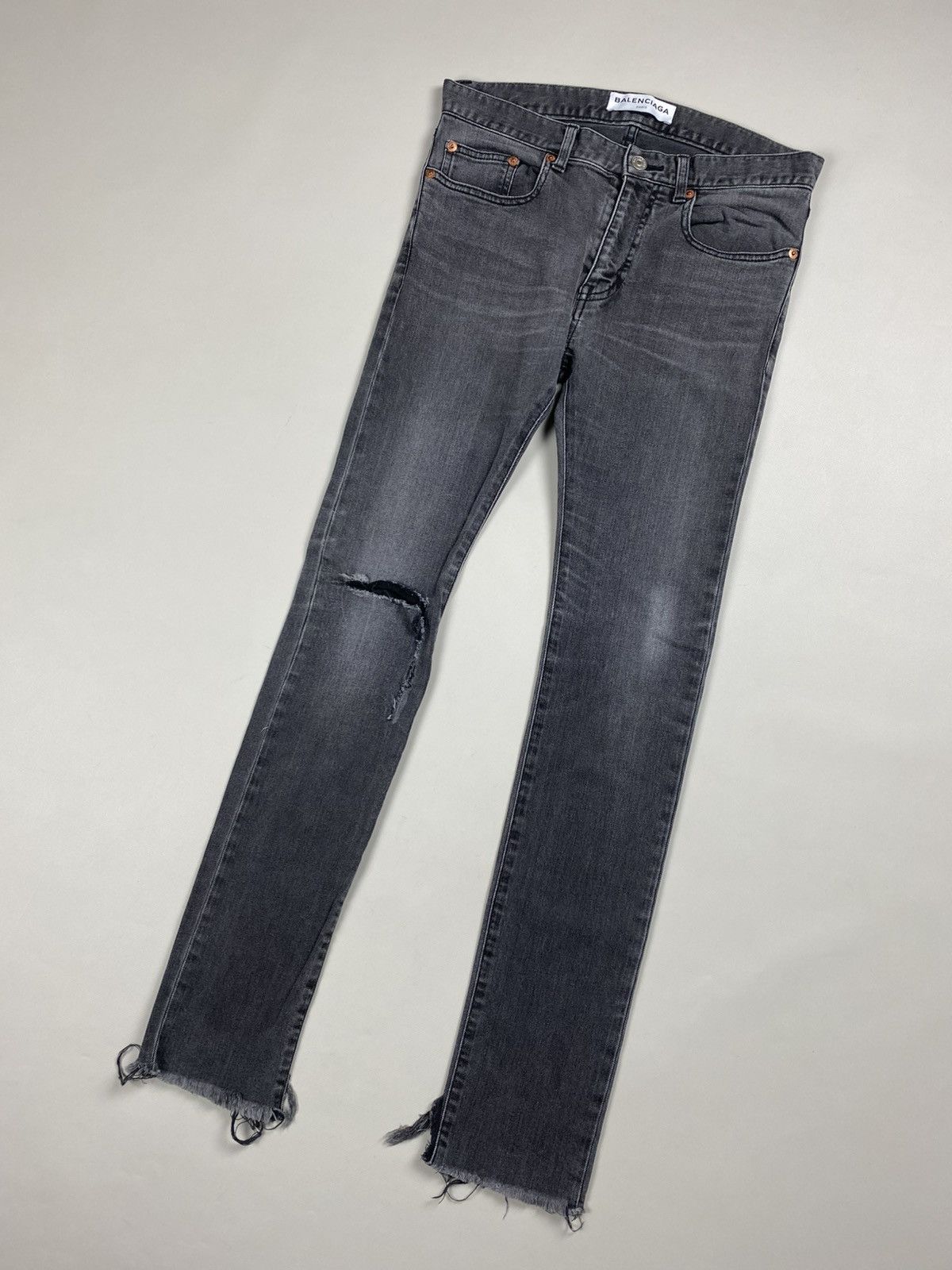 Balenciaga Balenciaga ladies distressed denim skinny biker jeans Size 28" / US 6 / IT 42 - 5 Thumbnail