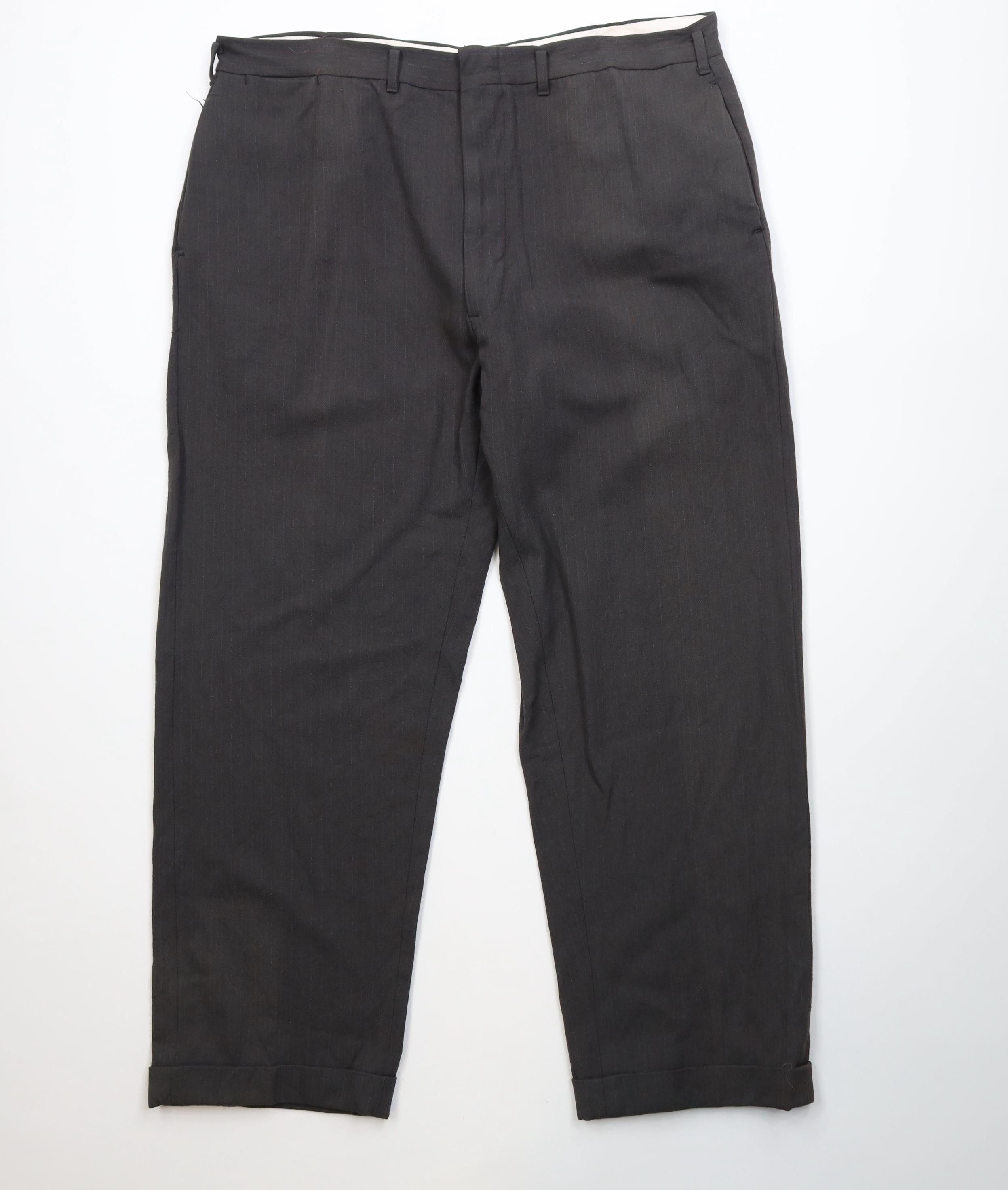 Vintage Vintage 50s Rayon Gabardine Striped Wide Leg Chino Pants USA Size US 38 / EU 54 - 1 Thumbnail