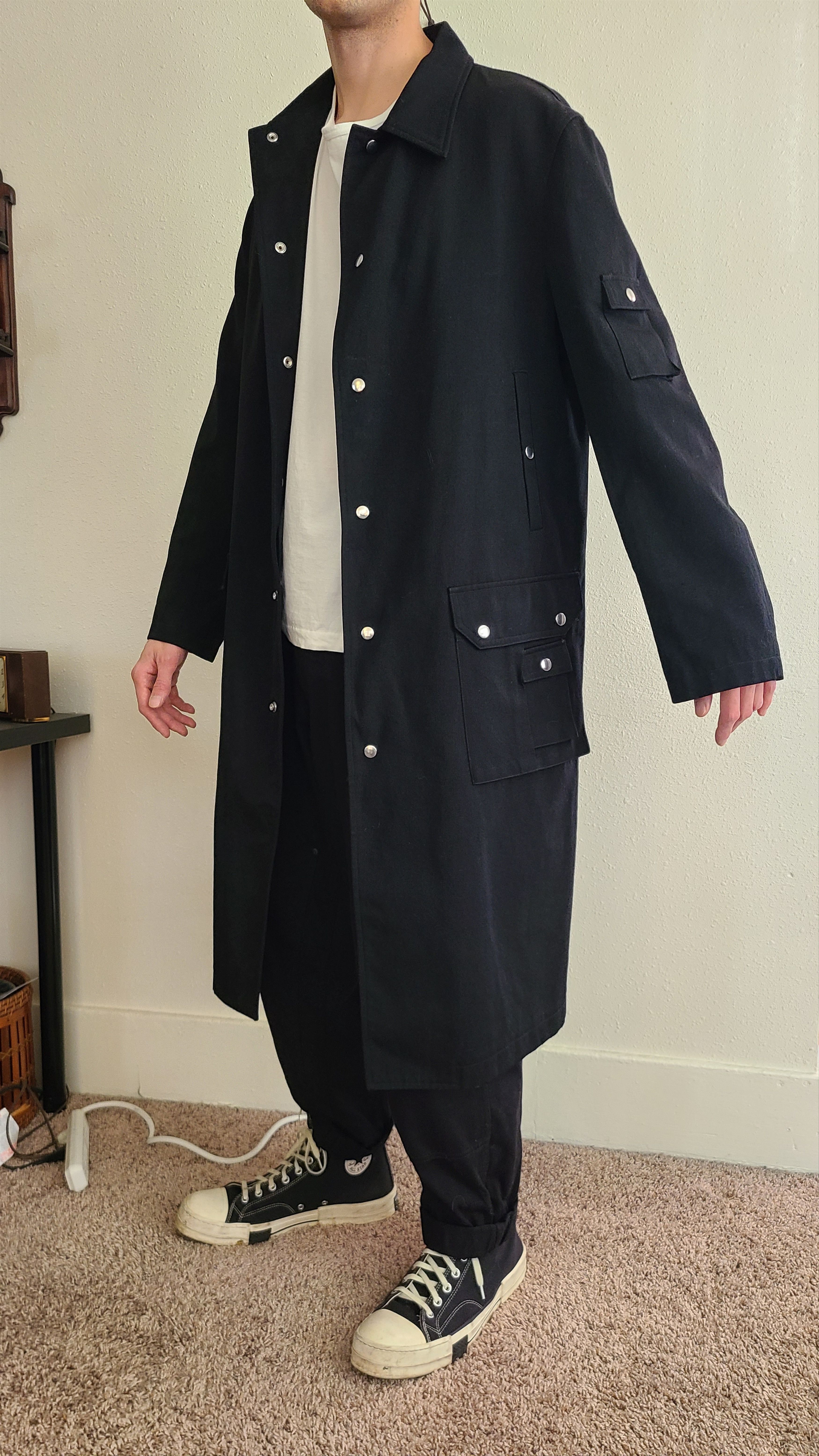 Yohji Yamamoto 05AW Heavy Gabardine Snaps Coat Size US L / EU 52-54 / 3 - 9 Thumbnail