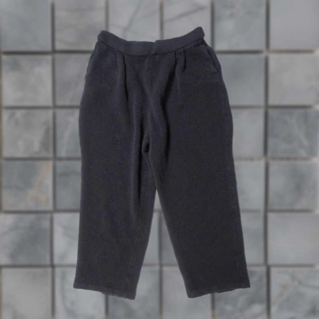 St. John St. John Women's Pants Size 4 Black Cropped Knit Pleated Wide Leg Elastic Waist casual Size 27" / US 4 / IT 40 - 1 Thumbnail