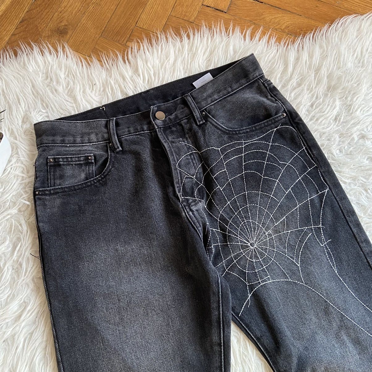 MNML 📌 Crazy MNML Spider Web Y2K Denim Jeans Size US 32 / EU 48 - 5 Thumbnail
