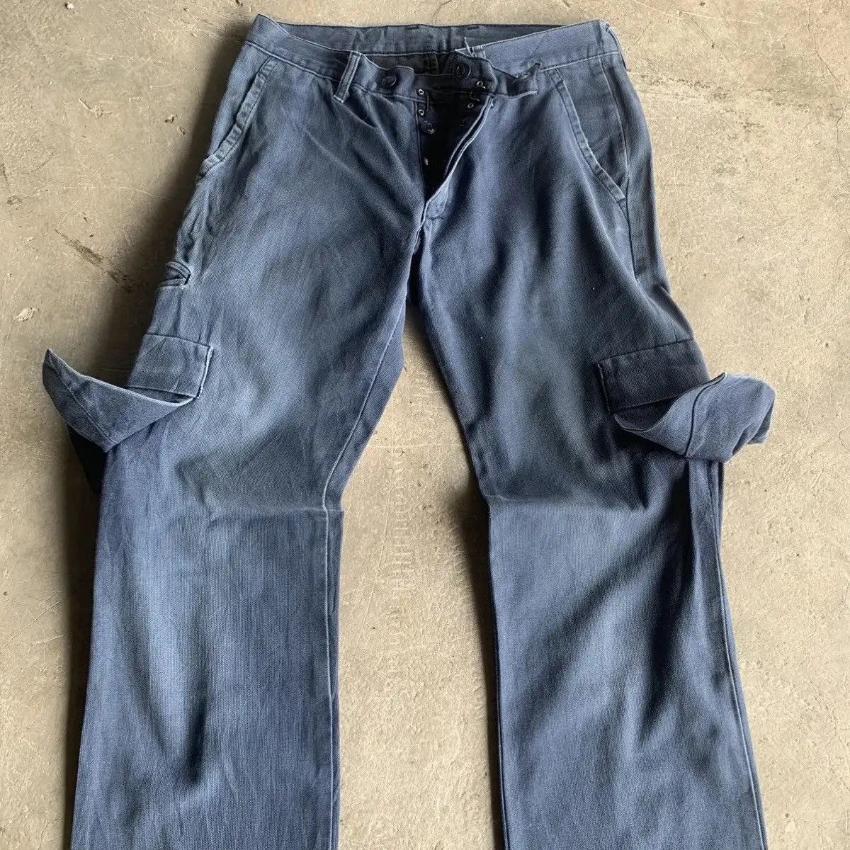 CABANE de ZUCCa HOT ITEM 💥Zucca Travail Duck Canvas Trouser Navy Cargo Pants Size US 29 - 10 Thumbnail