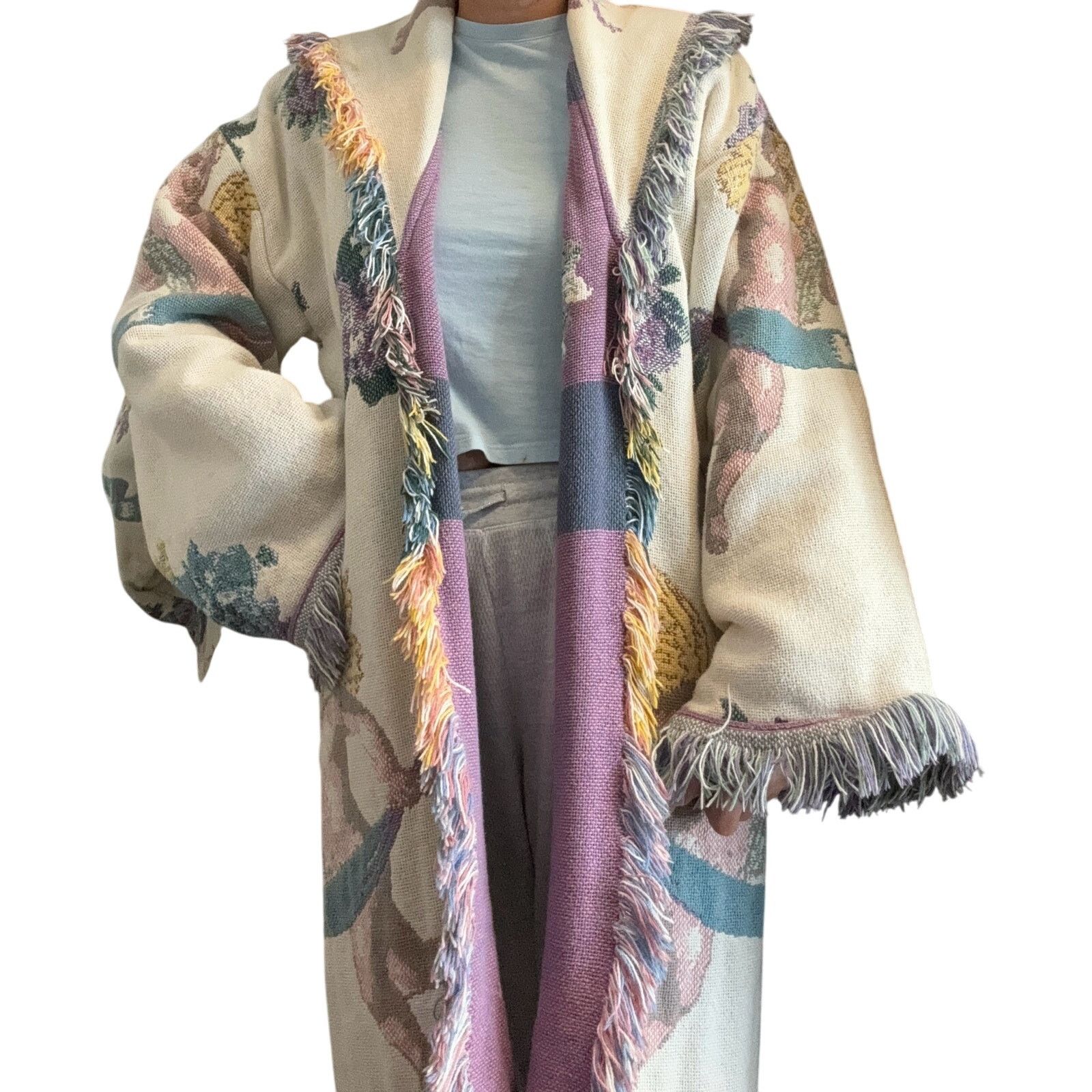Other Vintage All in the Bag Coat tapestry blanket 90s cherub sz L Size XL / US 12-14 / IT 48-50 - 10 Thumbnail