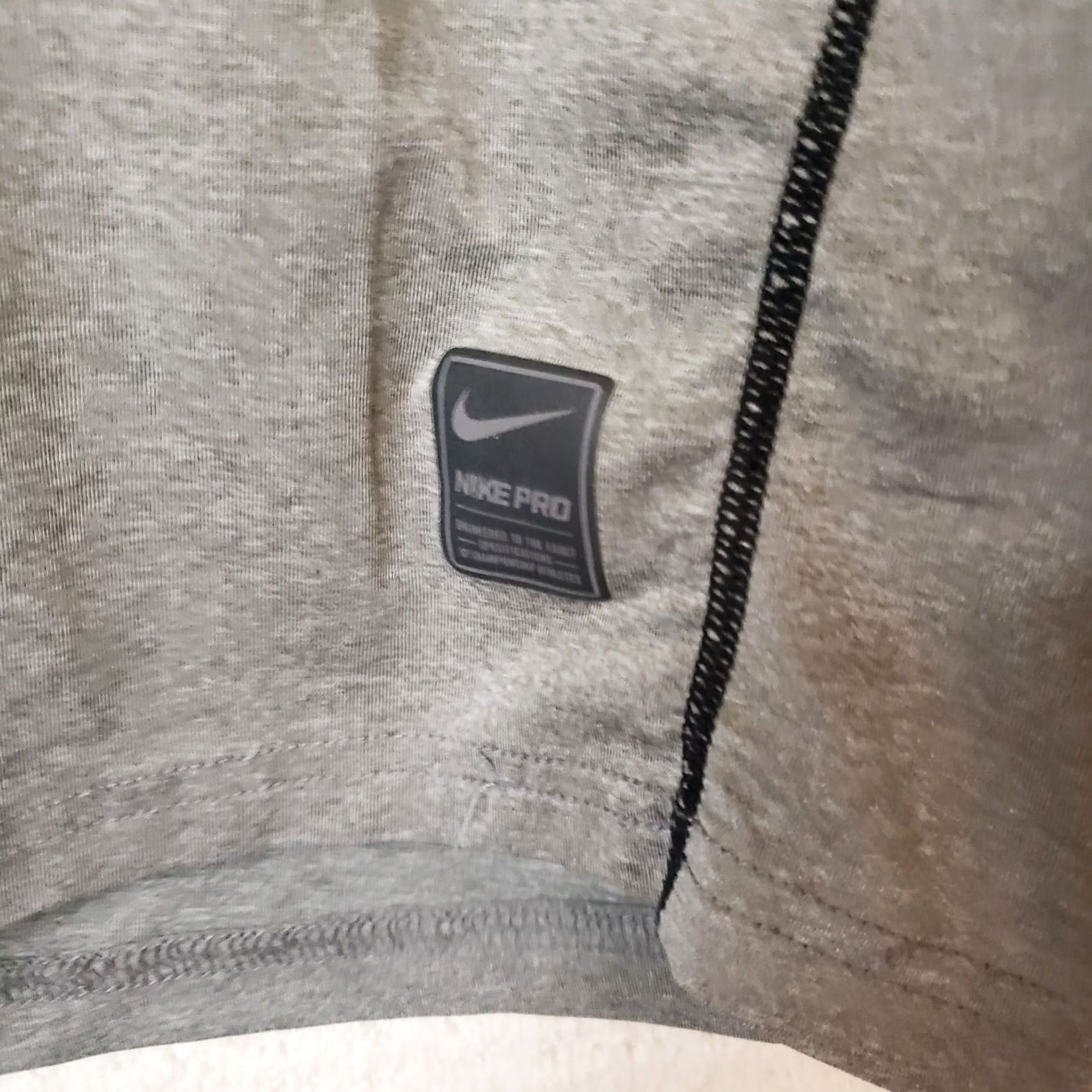 Nike Nike Pro Combat Dri-Fit Men’s Shirt XL Gray Black Short Sleeve Crew Neck Logo Swoosh Lightweight Moisture Wicking Athletic Shirt Size US XL / EU 56 / 4 - 4 Thumbnail