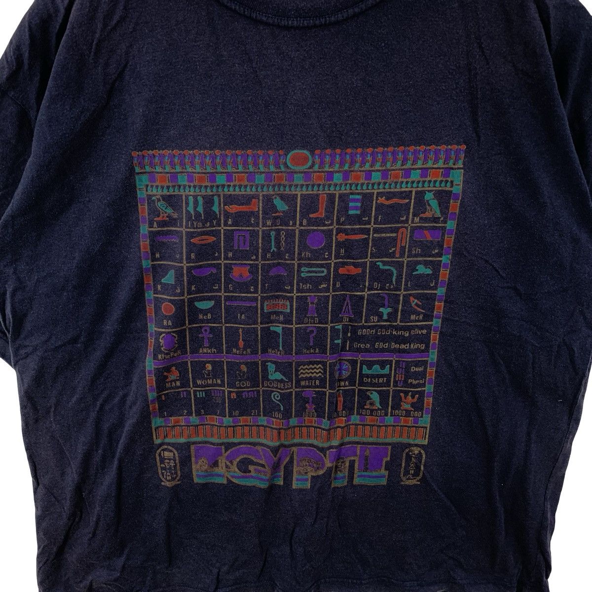 Vintage Vintage Egypt Hieroglyphic Graphic Ancient Symbols Print Tee Size US L / EU 52-54 / 3 - 6 Thumbnail