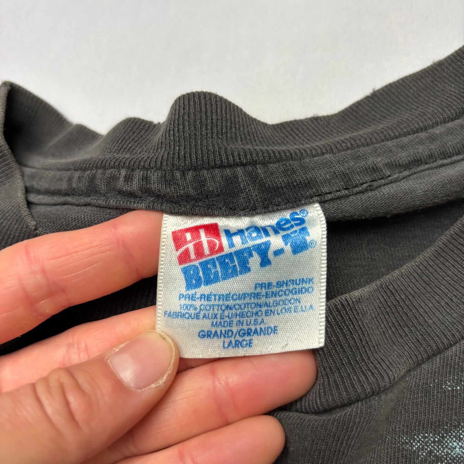 Hanes × Vintage Vintage 1994 Hanes Wolf AOP Shirt Men's Large Single Stitch Size US L / EU 52-54 / 3 - 5 Thumbnail