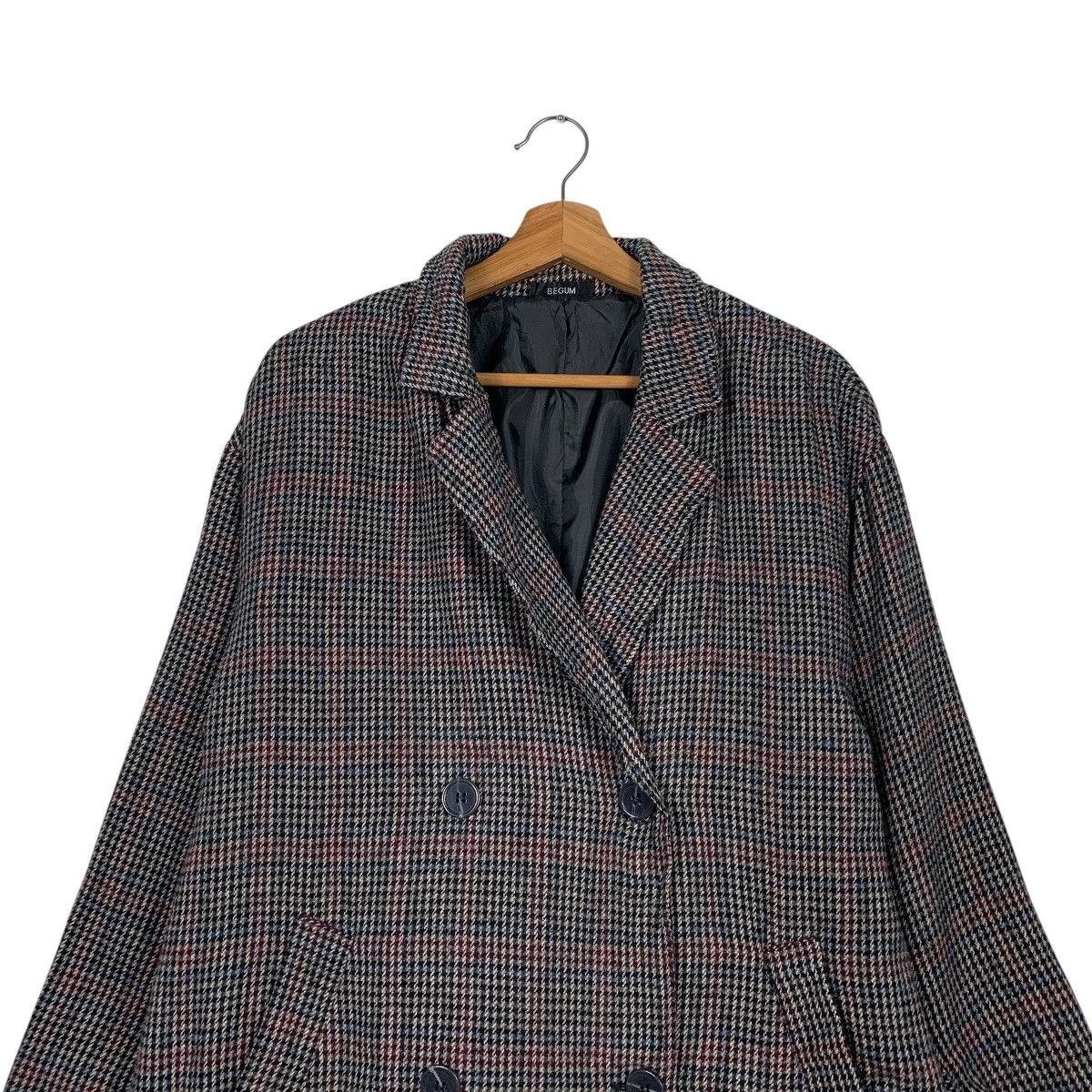 Japanese Brand Japanese Brand Begum Houndstooth Double Breasted Style Coat Size L / US 10 / IT 46 - 2 Thumbnail