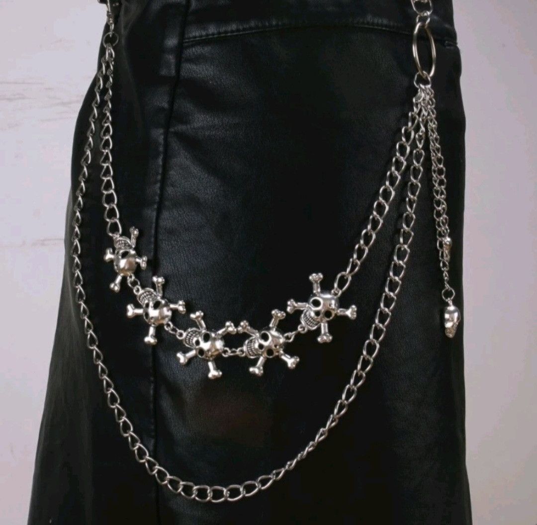 Japanese Brand Skull punk rock streetwear chain brass wallet Size ONE SIZE - 1 Thumbnail