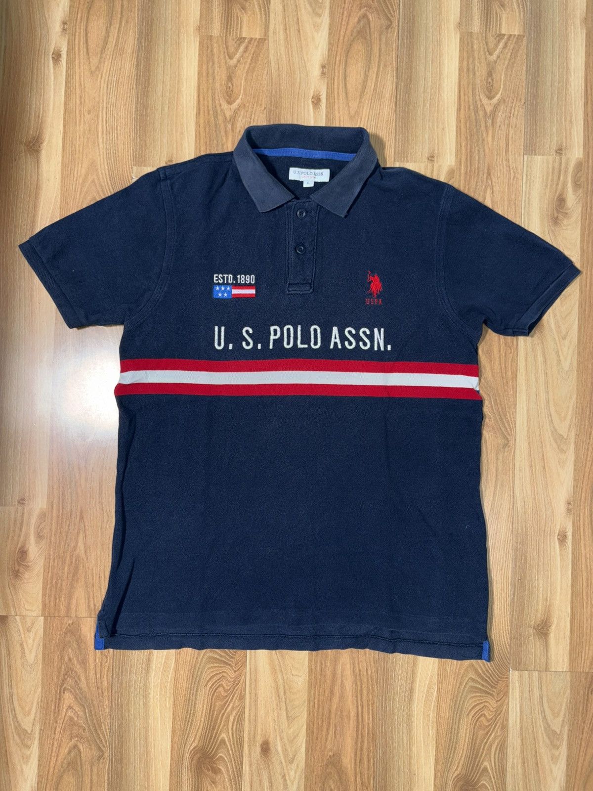 Polo Ralph Lauren U.S. Polo Assn. "ESTD 1890" Heritage Stripe Polo - Navy Size US XS / EU 42 / 0 - 1 Thumbnail