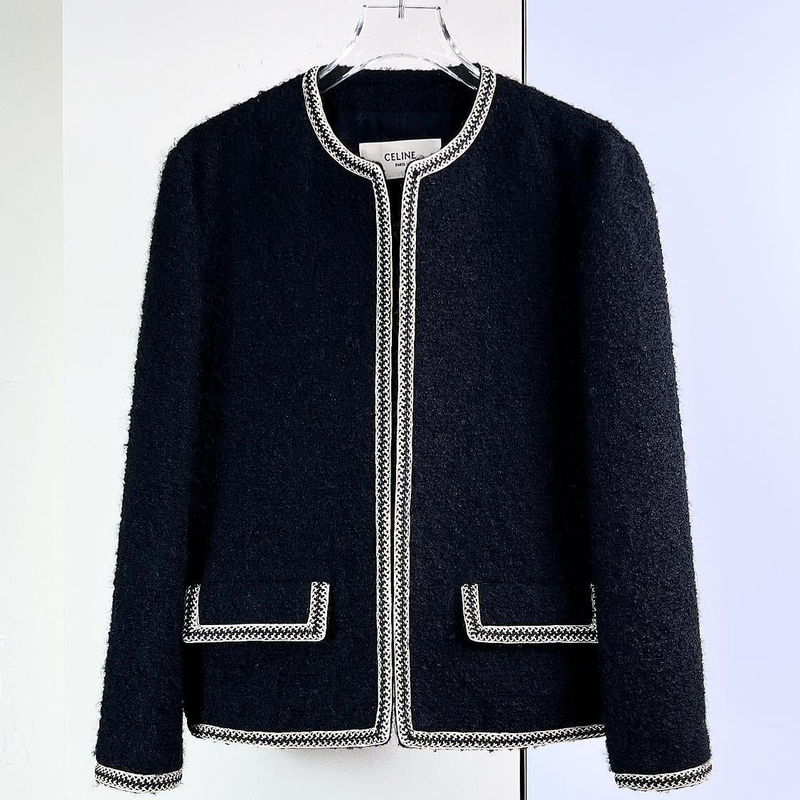 Celine Celine Trimmed Tweed Jacket Size 38 Size S / US 4 / IT 40 - 1 Thumbnail