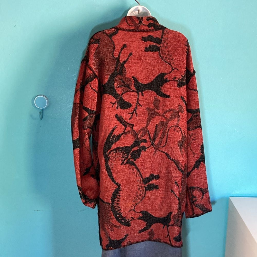 Vintage Beverly Robben Red Print Coat Size M Vintage 1990's Oversize Size M / US 6-8 / IT 42-44 - 5 Thumbnail