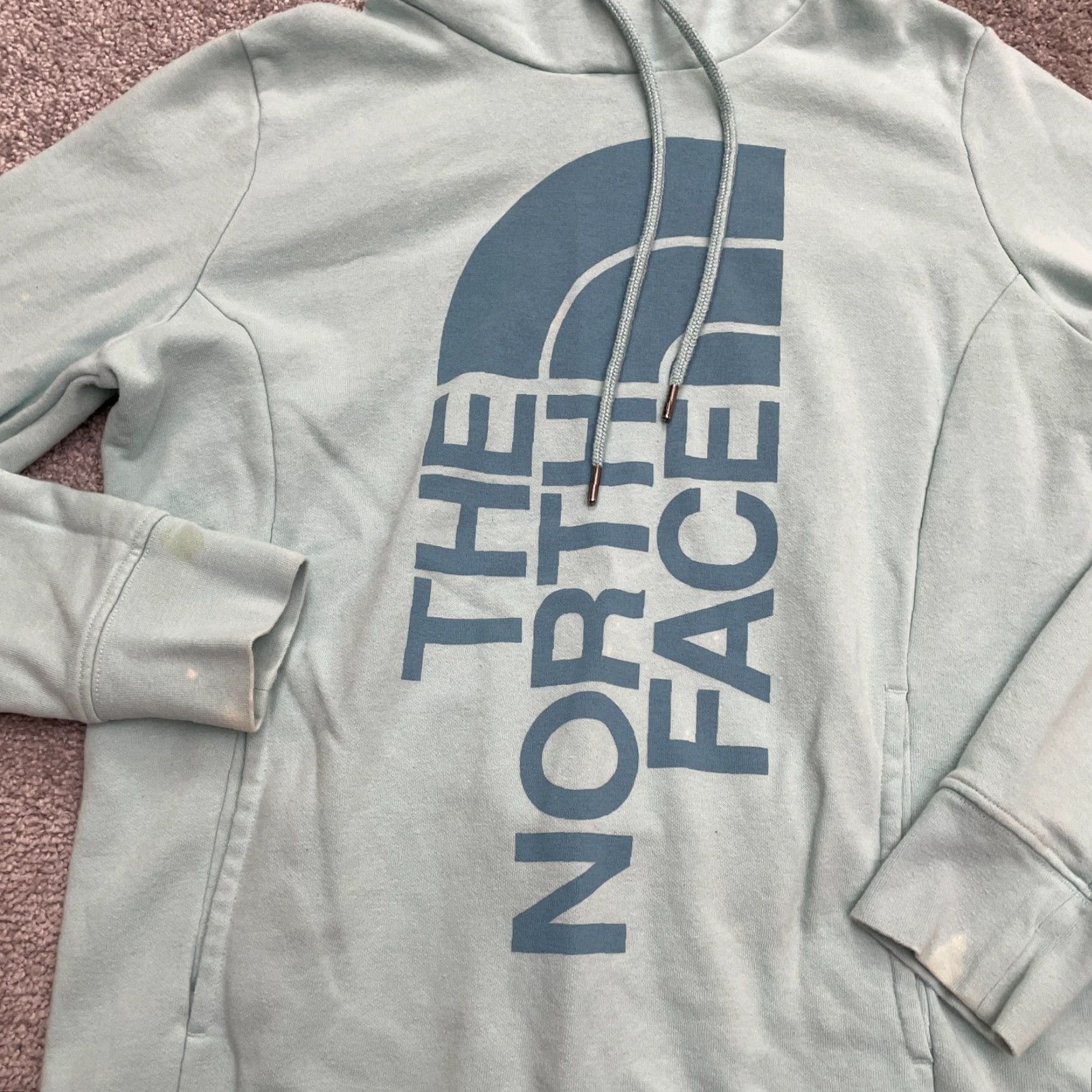 The North Face The North Face Hoodie Sweatshirt Womens Medium Blue Graphic Fleece Pullover Size M / US 6-8 / IT 42-44 - 4 Thumbnail