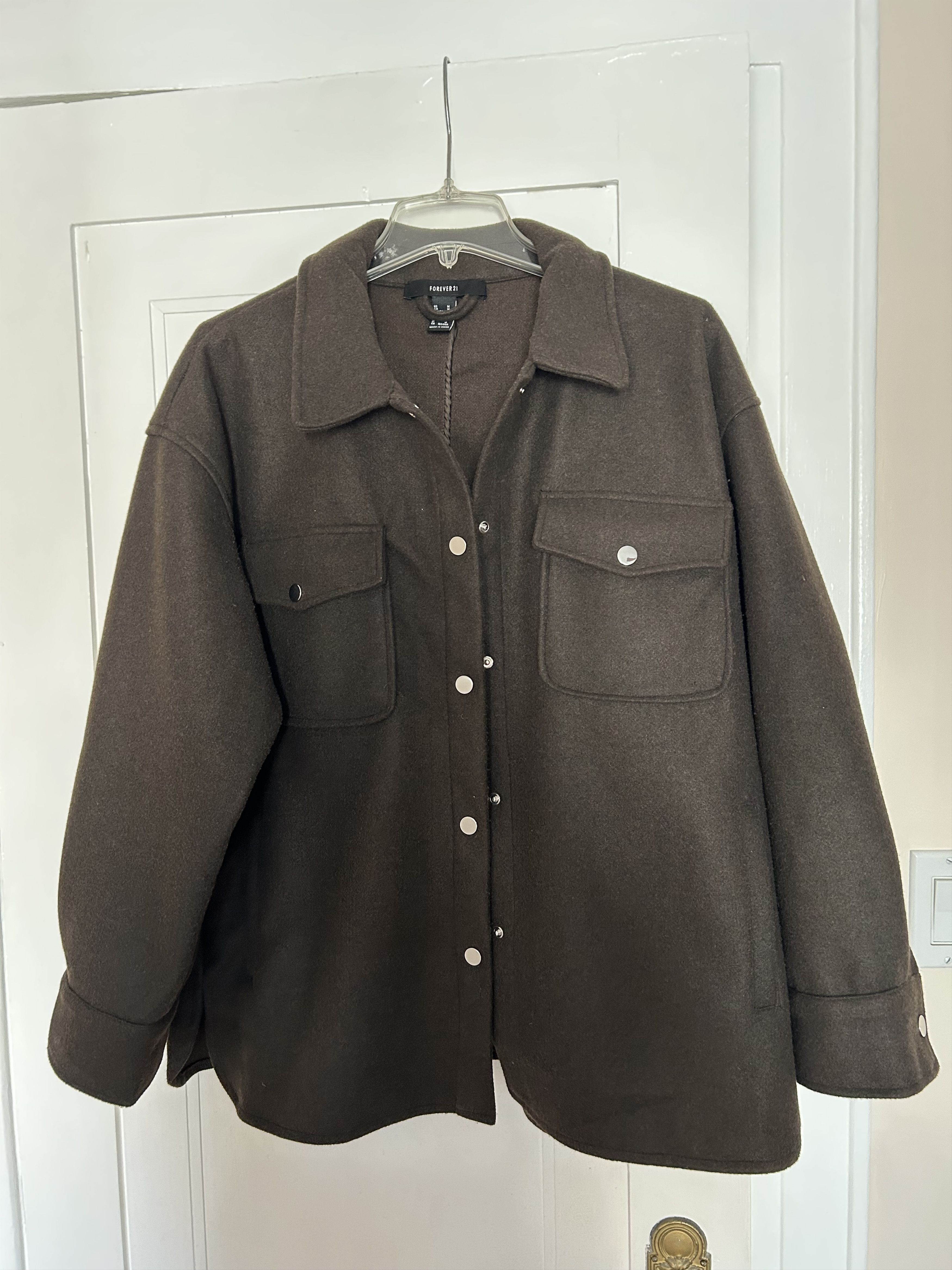 Forever 21 Forever 21 Dark Brown Shirt Jacket Shacket Size M Snap Size M / US 6-8 / IT 42-44 - 8 Thumbnail
