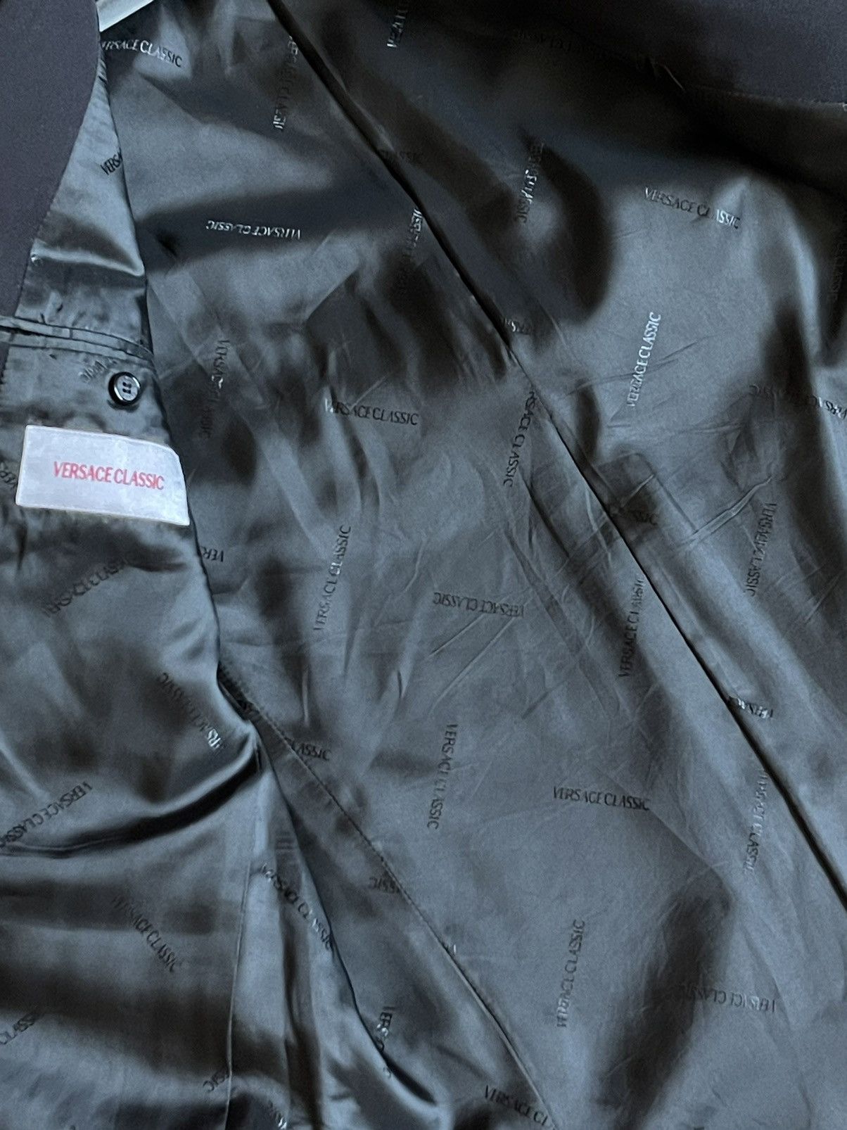 Versace × Vintage 90’s Versace classic black suit vintage Size 50R - 12 Thumbnail