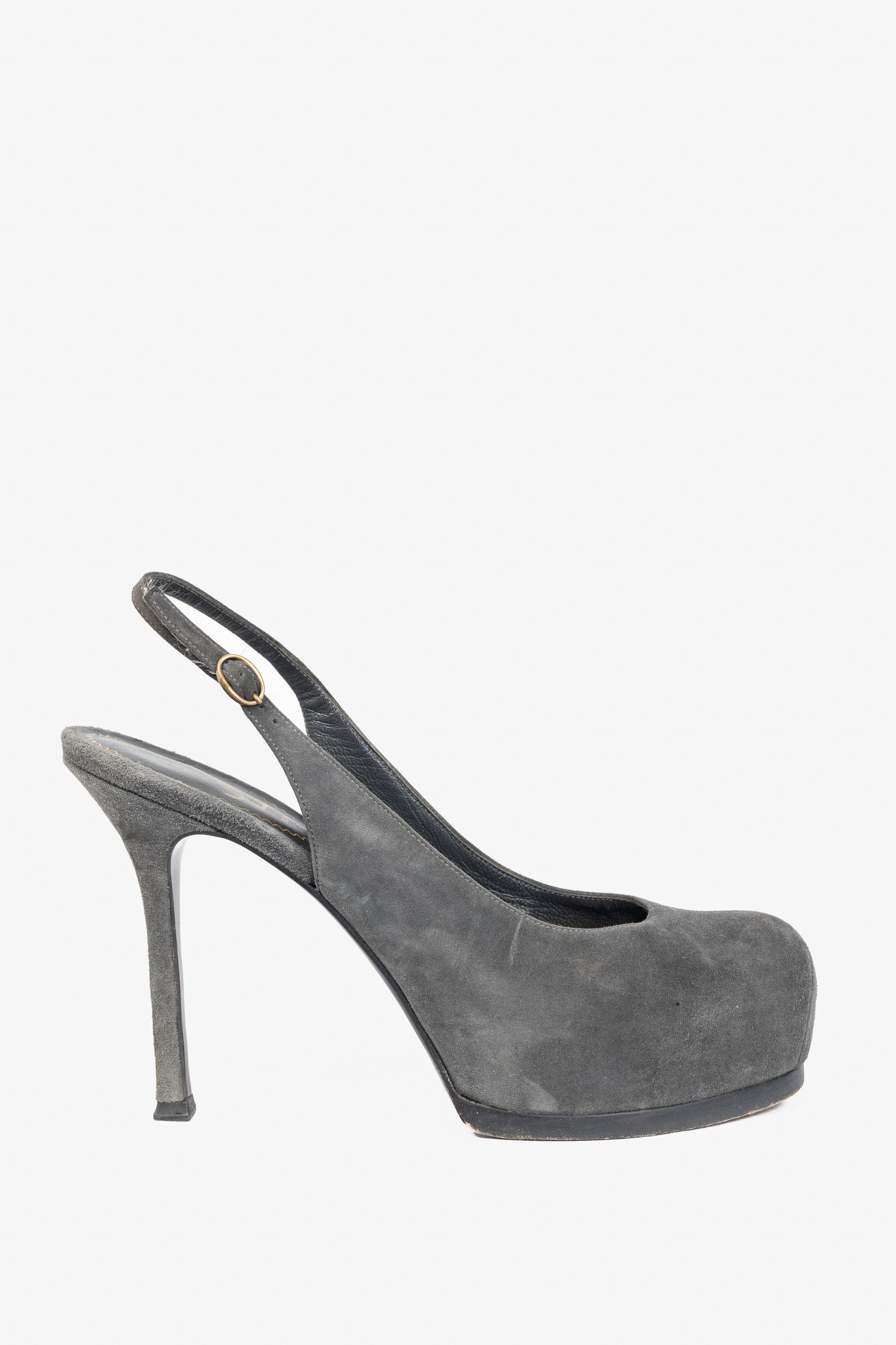 Yves Saint Laurent Yves Saint Laurent Tribtoo Suede Platform Slingback Pumps Size US 6.5 / IT 36.5 - 1 Thumbnail