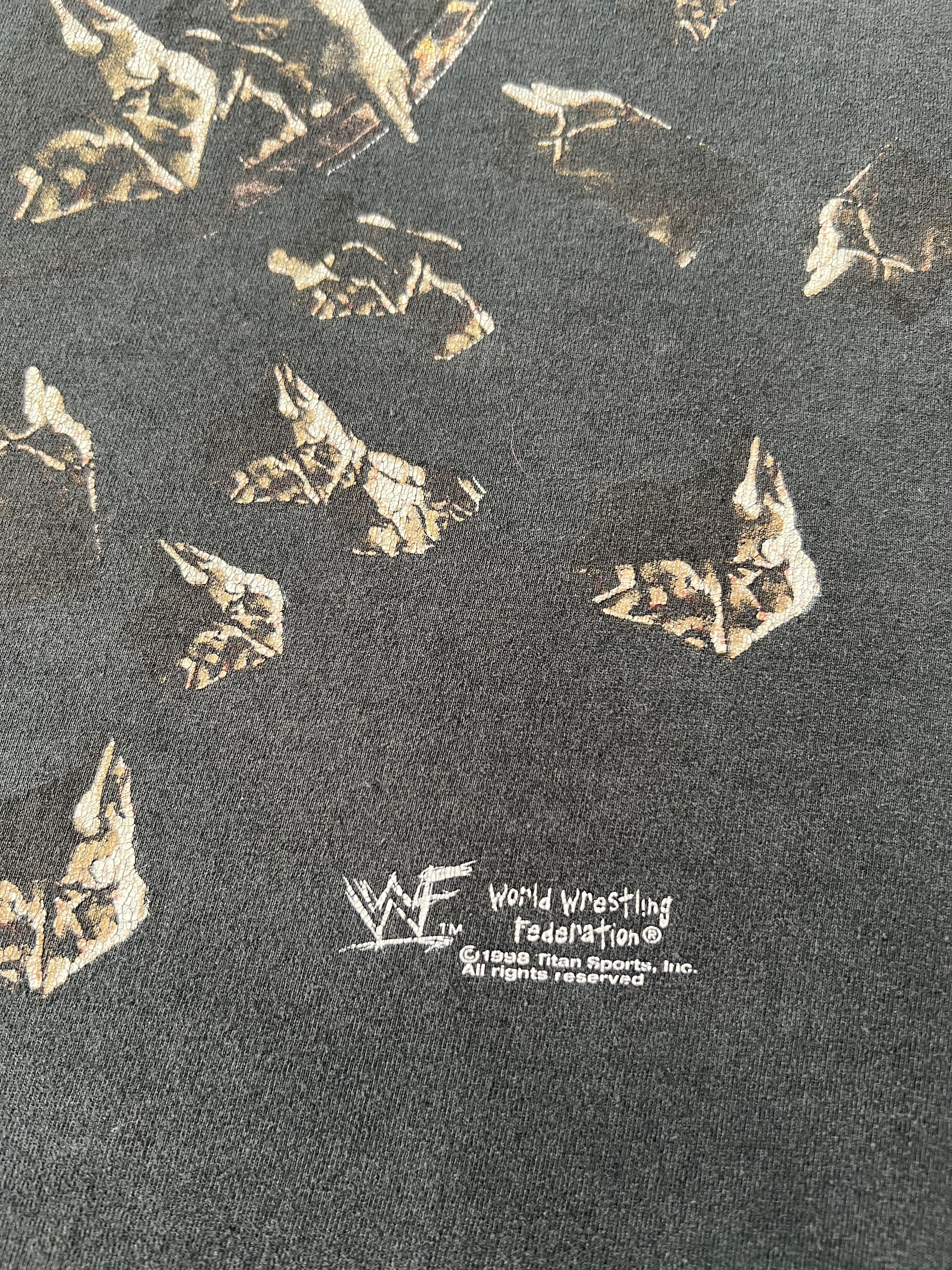 WWE Vintage 1998 The Rock WWE Faded Black T-shirt Size US M / EU 48-50 / 2 - 7 Thumbnail