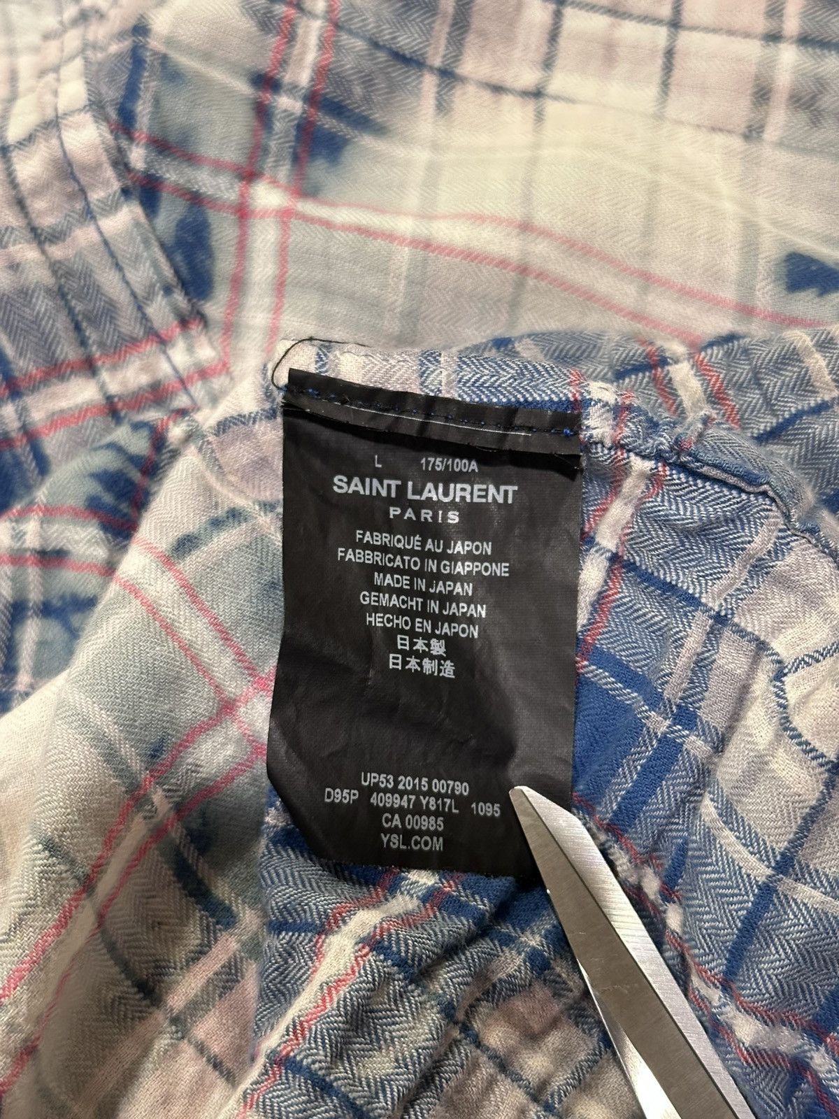 Saint Laurent Paris Saint Laurent x Hedi SS16 Surf Sound Bleach Shirt Flannel Size US L / EU 52-54 / 3 - 14 Thumbnail